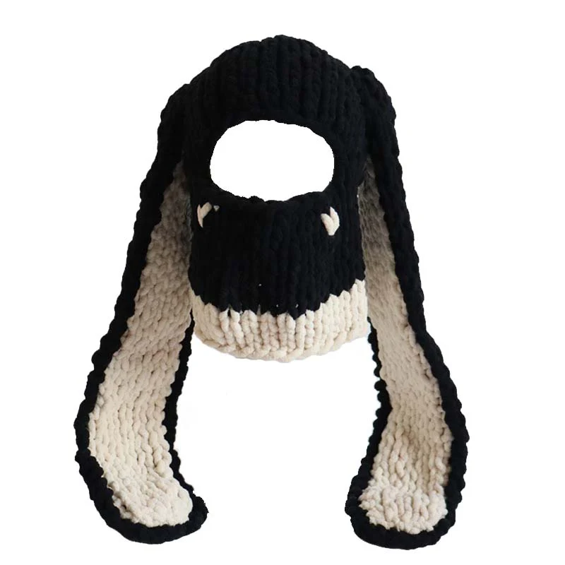 Halloween Balaclava Rabbit Ears Y2K Hand Knitted Hat - Image 5