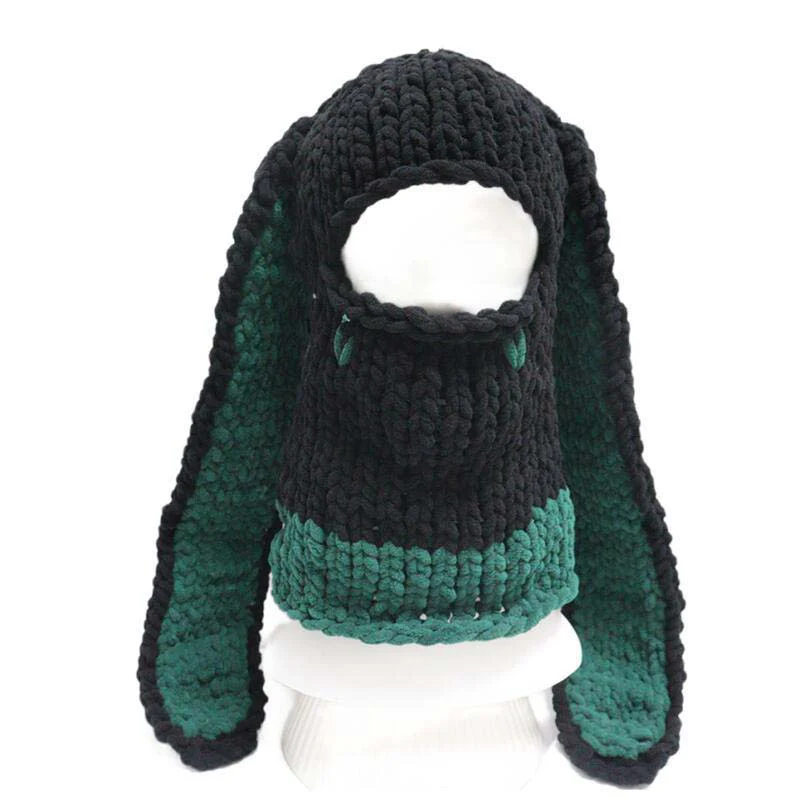 Halloween Balaclava Rabbit Ears Y2K Hand Knitted Hat - Image 7