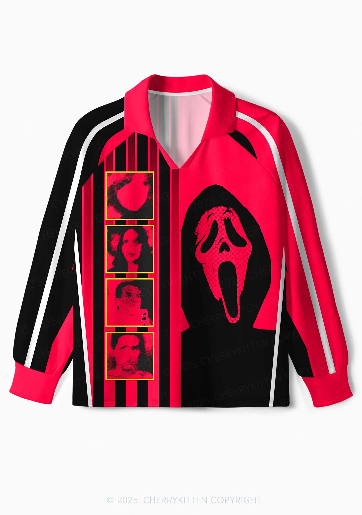 Halloween Scream Ghost Y2K Sport Long Sleeve Jersey Shirts Cherrykitten - Image 2