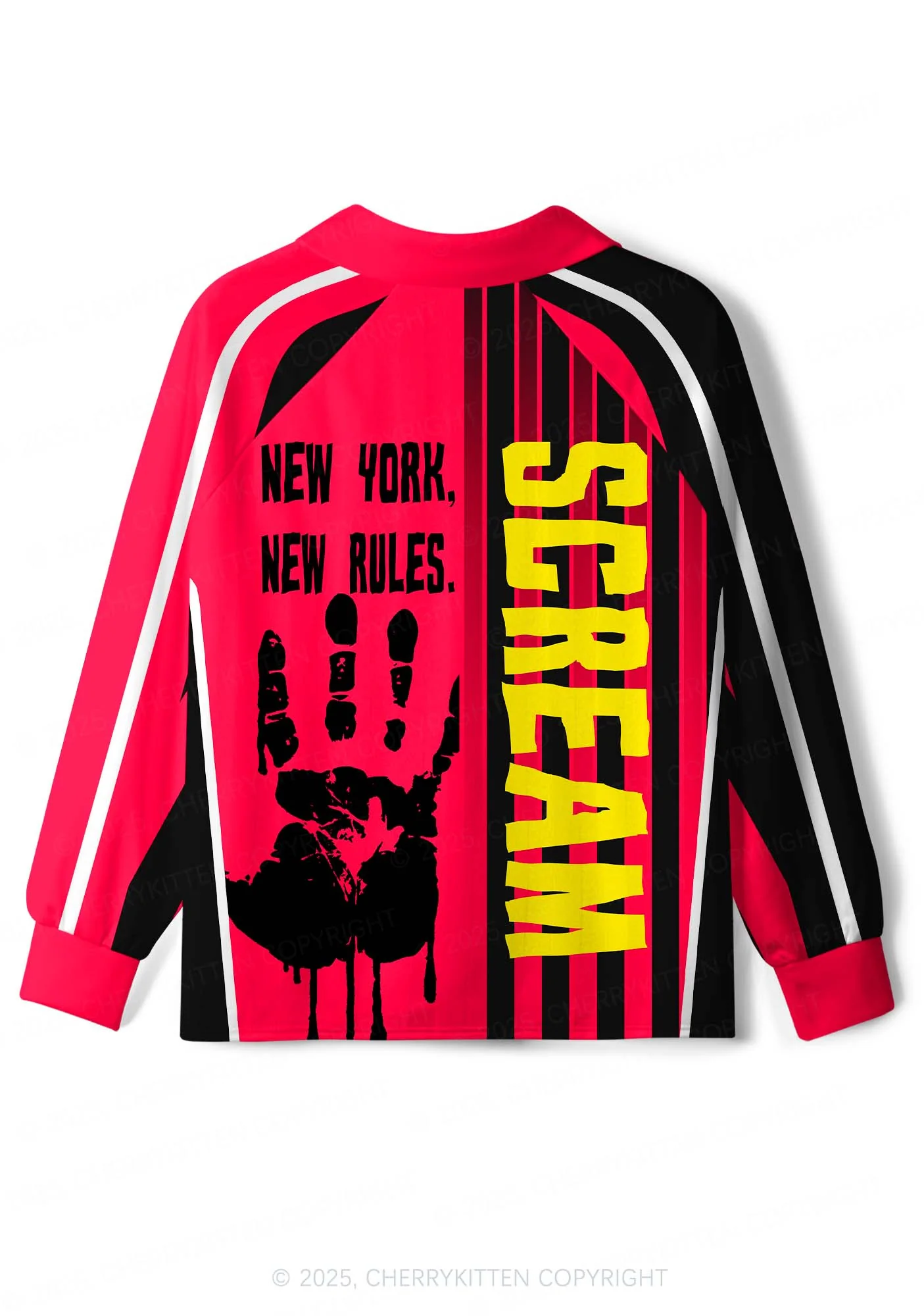 Halloween Scream Ghost Y2K Sport Long Sleeve Jersey Shirts Cherrykitten - Image 3
