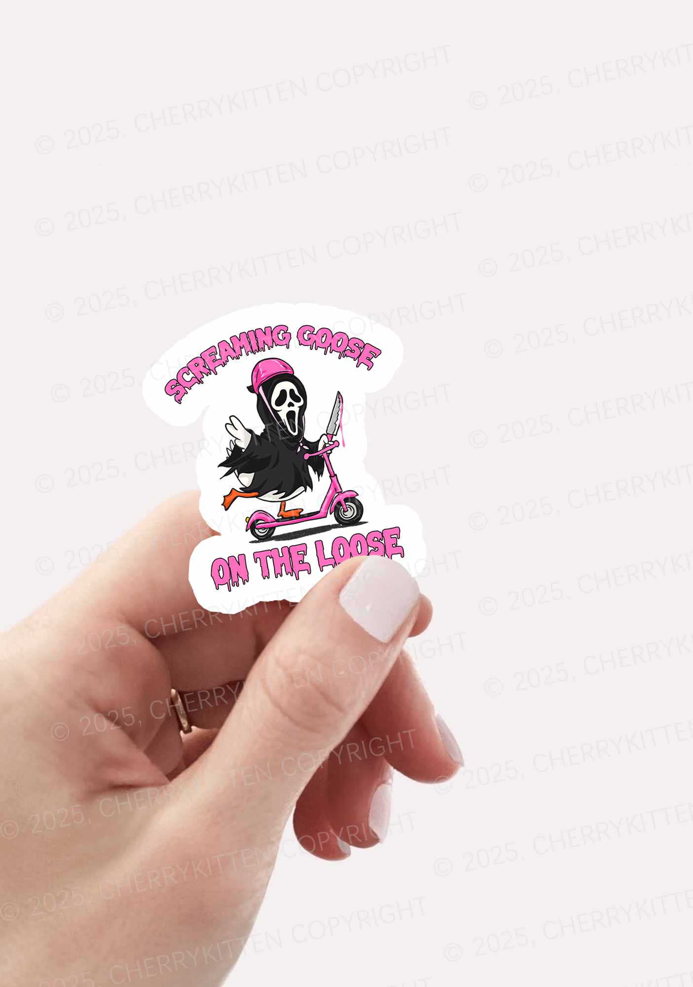 Halloween Screaming Goose On Loose Y2K Sticker Cherrykitten - Image 2