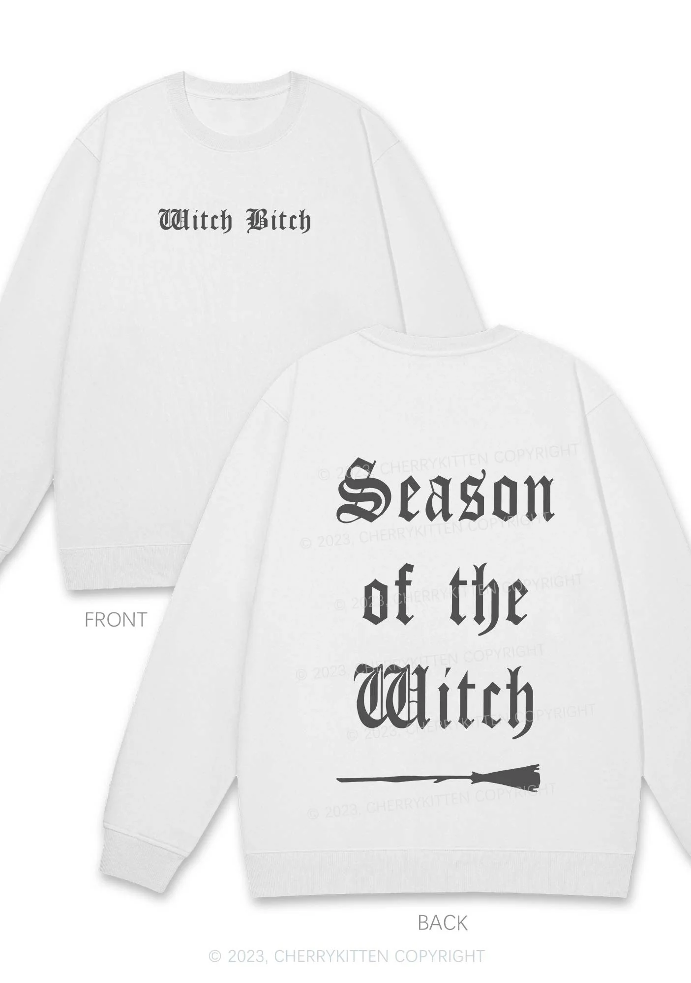 Halloween Season Of The Witch Two Sides Y2K Sweatshirt Cherrykitten - Image 3