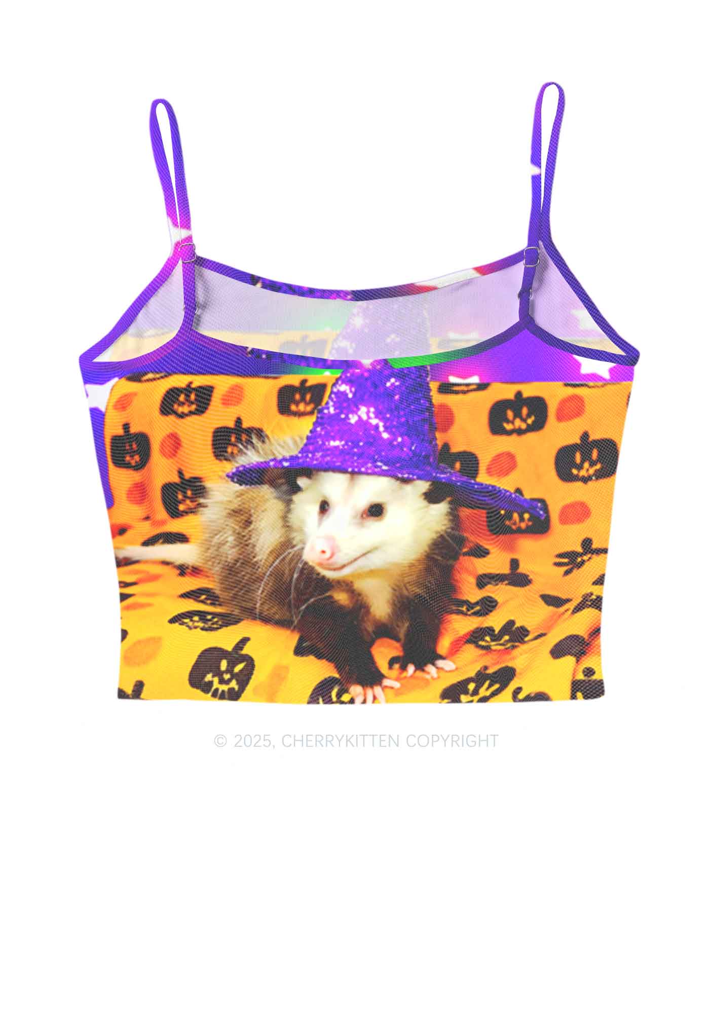 Halloween Sparkle Witch Ratz Y2K Mesh Cami Tank Cherrykitten - Image 3
