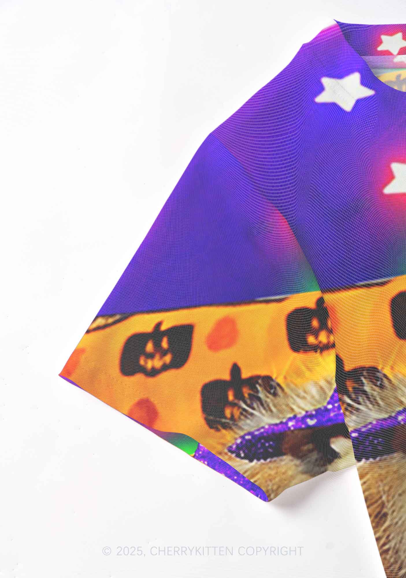 Halloween Sparkle Witch Ratz Y2K Mesh Crop Top Cherrykitten - Image 5