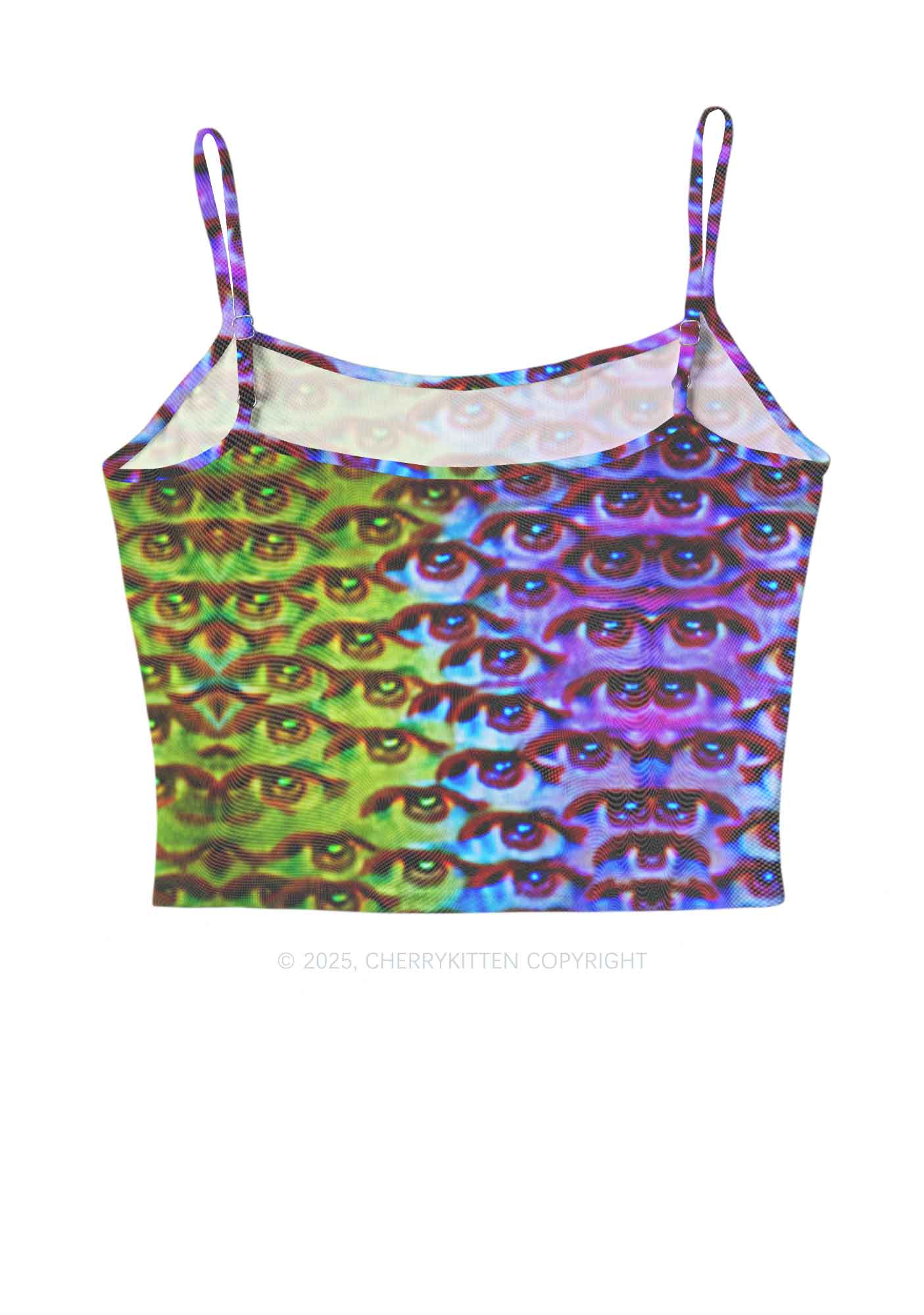 Halloween Spectrum Eyes Y2K Mesh Cami Tank Cherrykitten - Image 3