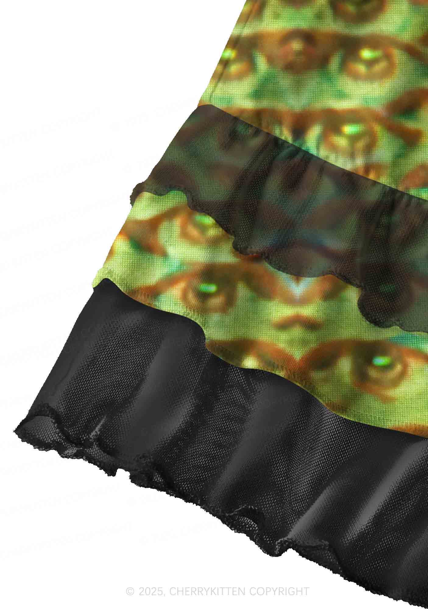 Halloween Spectrum Eyes Y2K Print Mini Layered Skirt Cherrykitten - Image 3