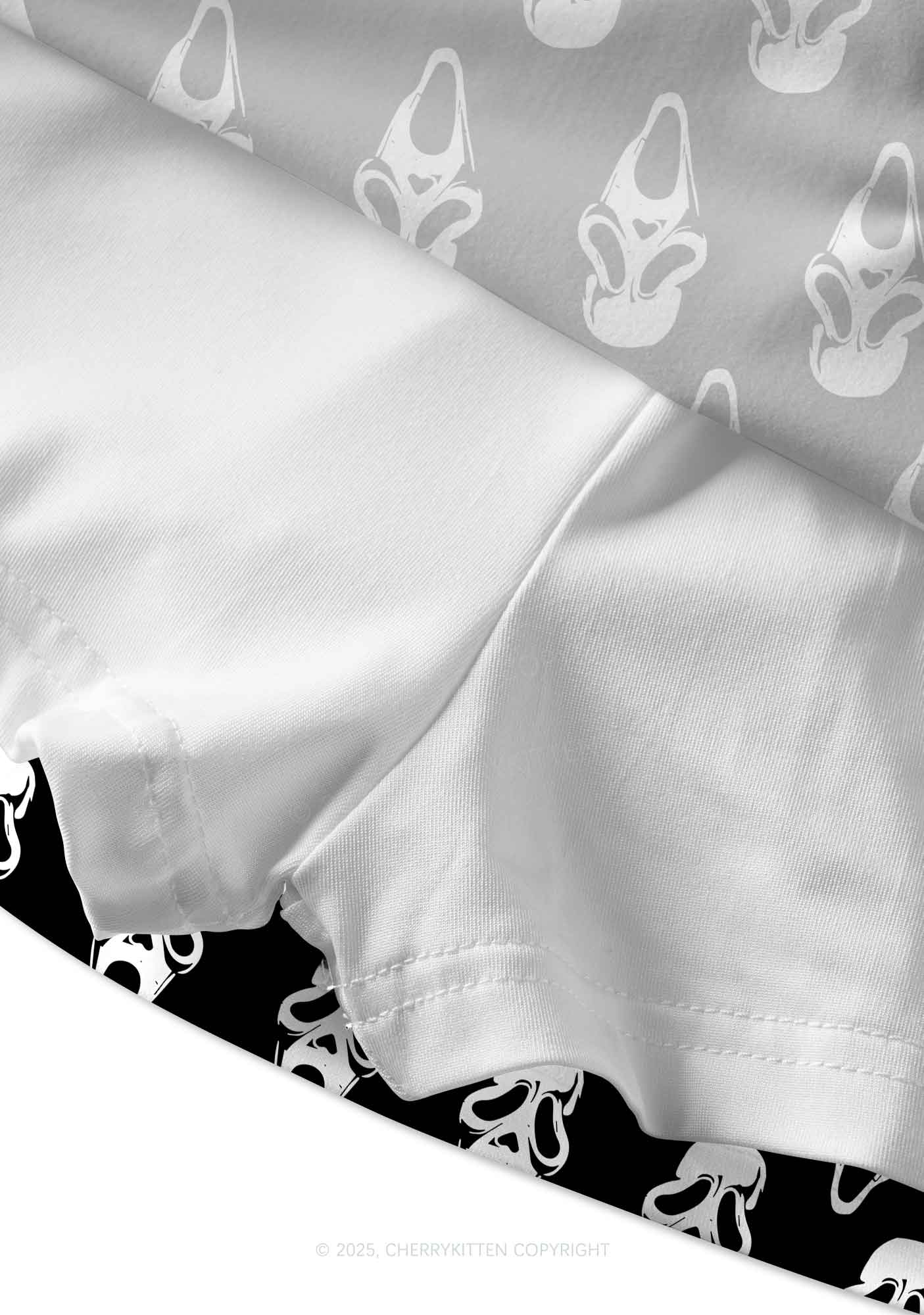 Halloween Spooky Ghost Y2K Print Mini Skirt Cherrykitten - Image 3