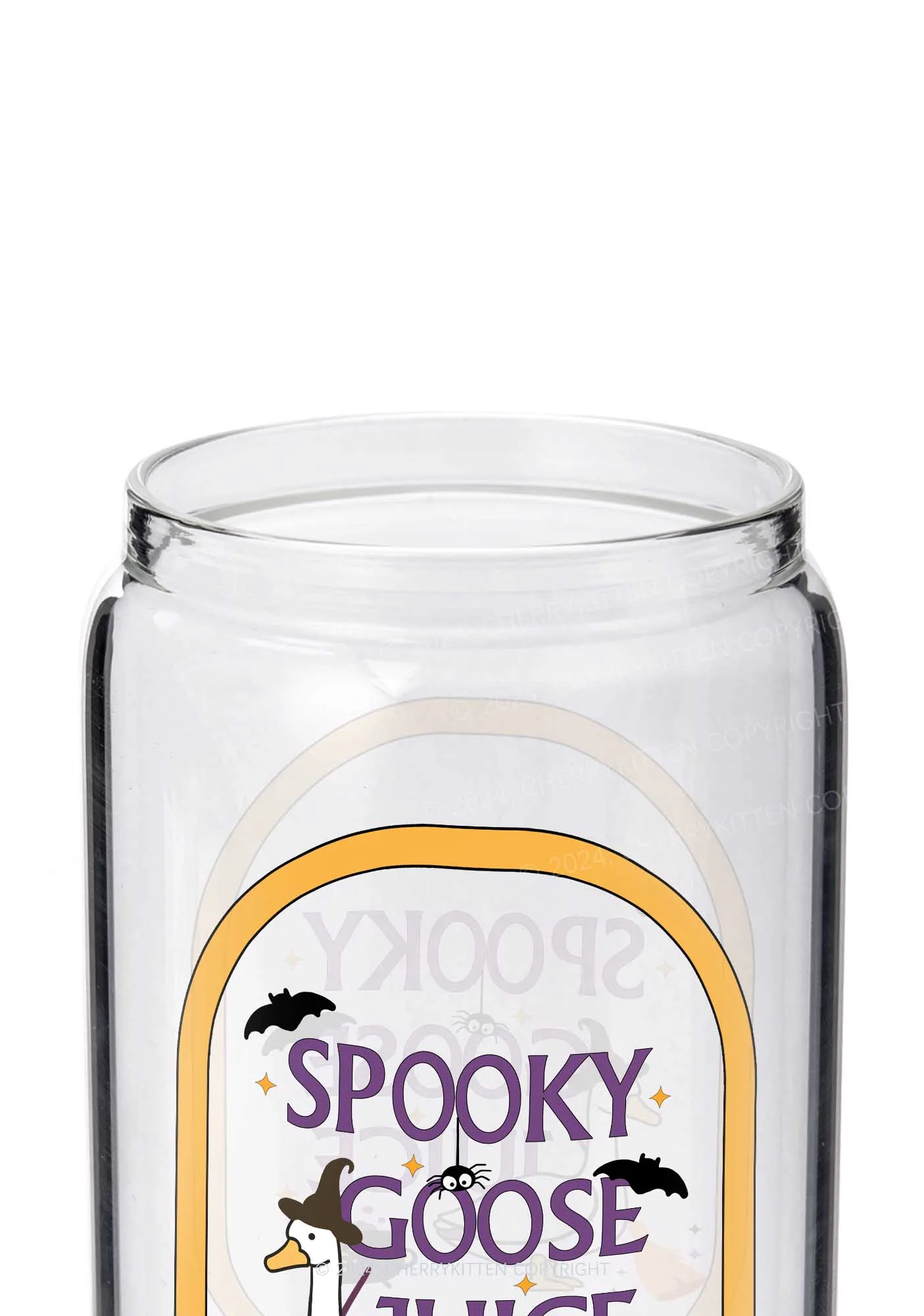 Halloween Spooky Goose Juice Y2K Printed Glass Cup Cherrykitten - Image 2