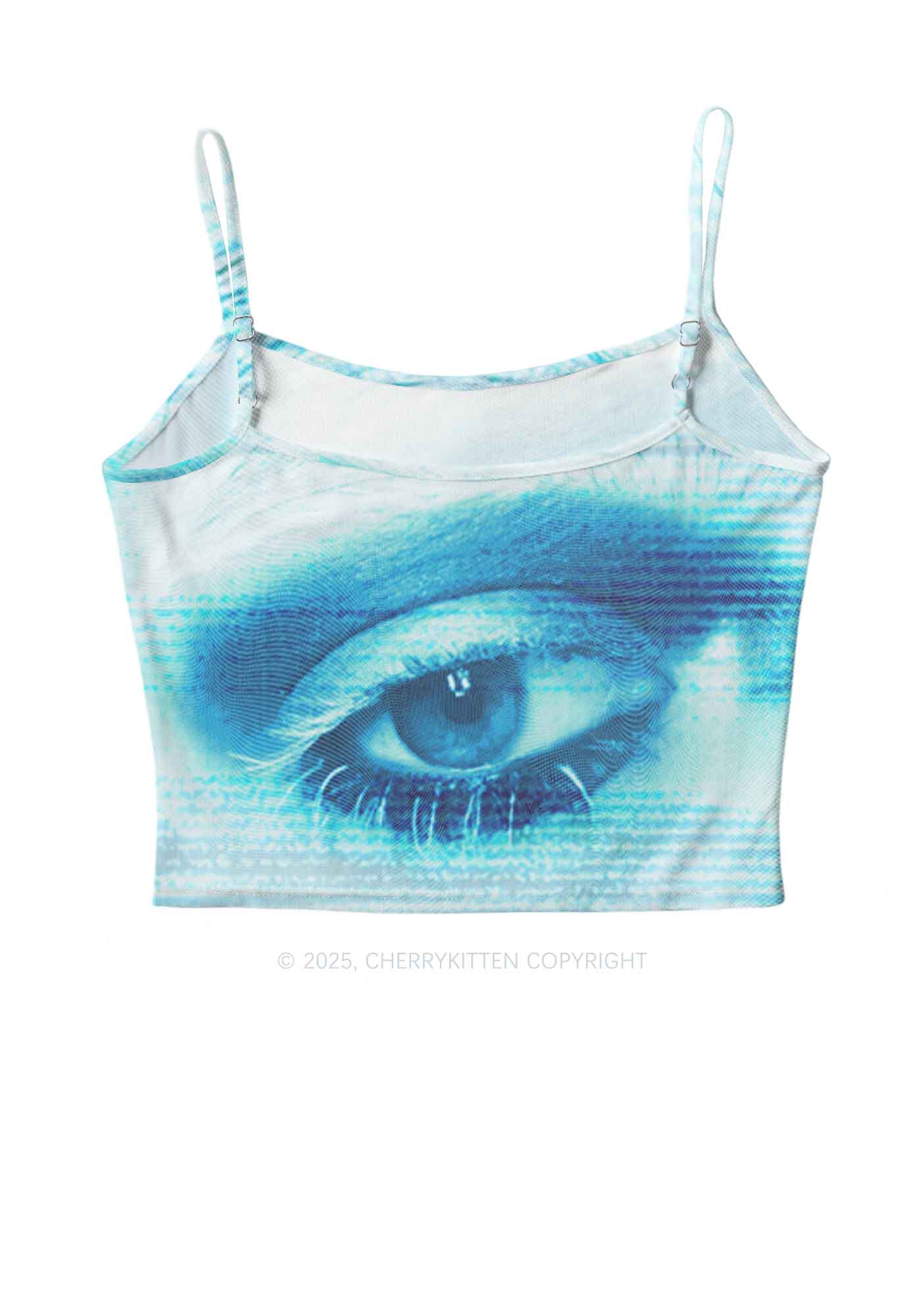 Halloween Tech Blue Eye Y2K Mesh Cami Tank Cherrykitten - Image 3