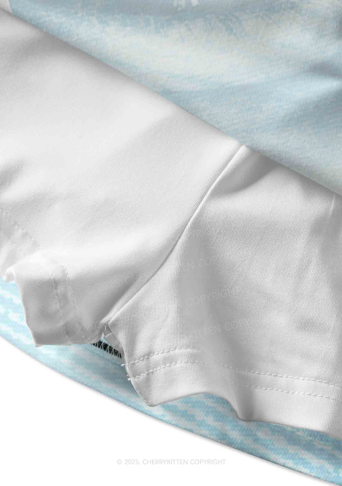 Halloween Tech Blue Eye Y2K Print Mini Skirt Cherrykitten - Image 3