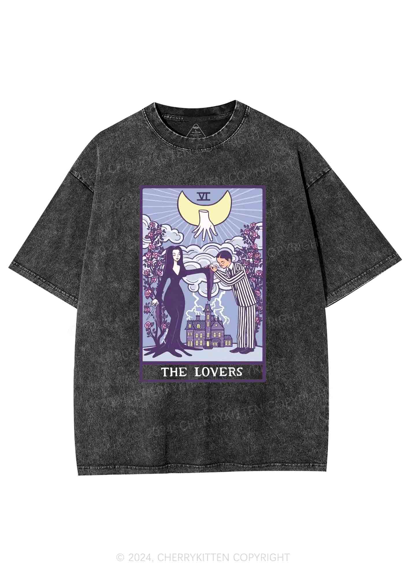 Halloween The Lovers Y2K Washed Tee Cherrykitten - Image 3