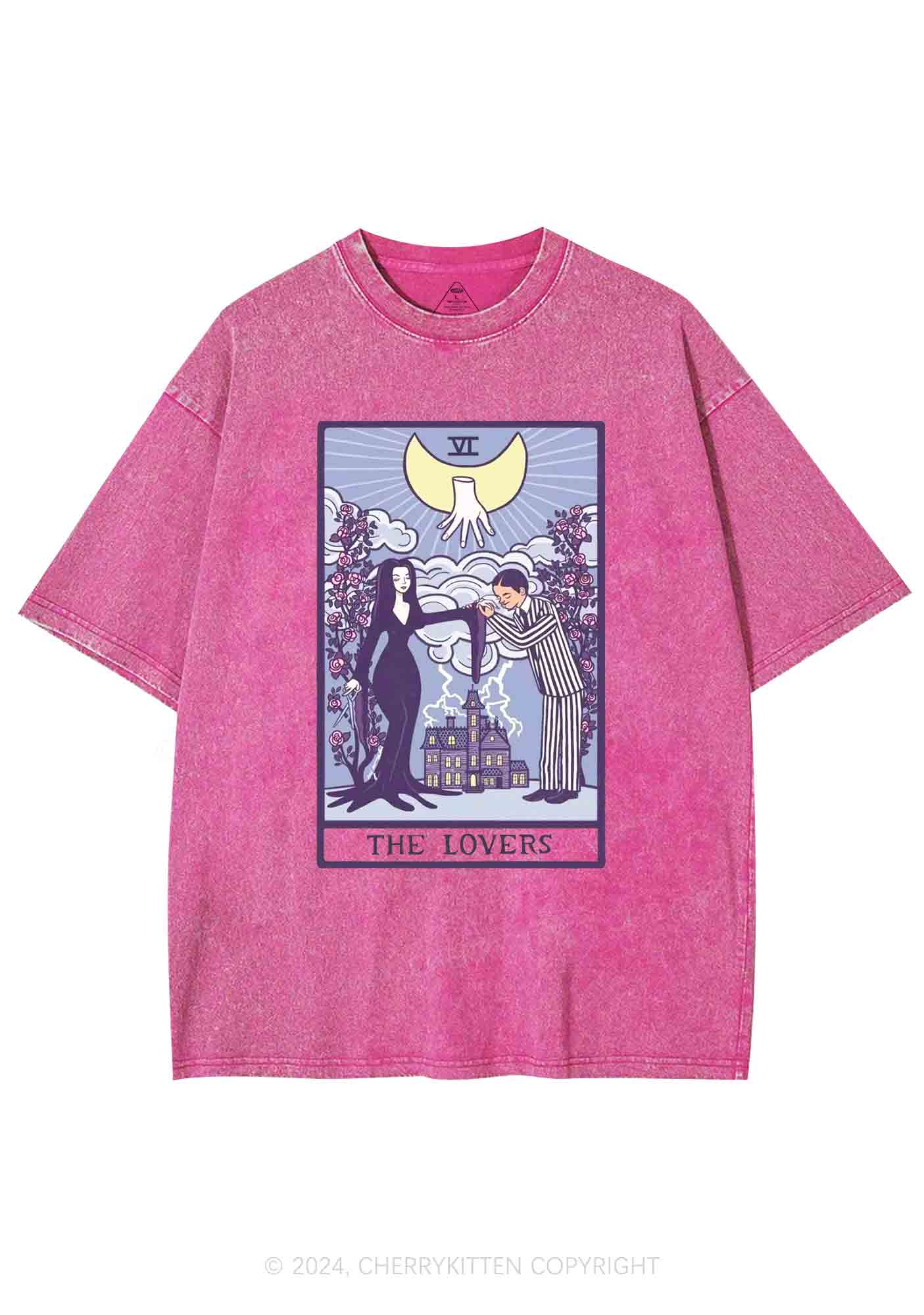 Halloween The Lovers Y2K Washed Tee Cherrykitten - Image 4