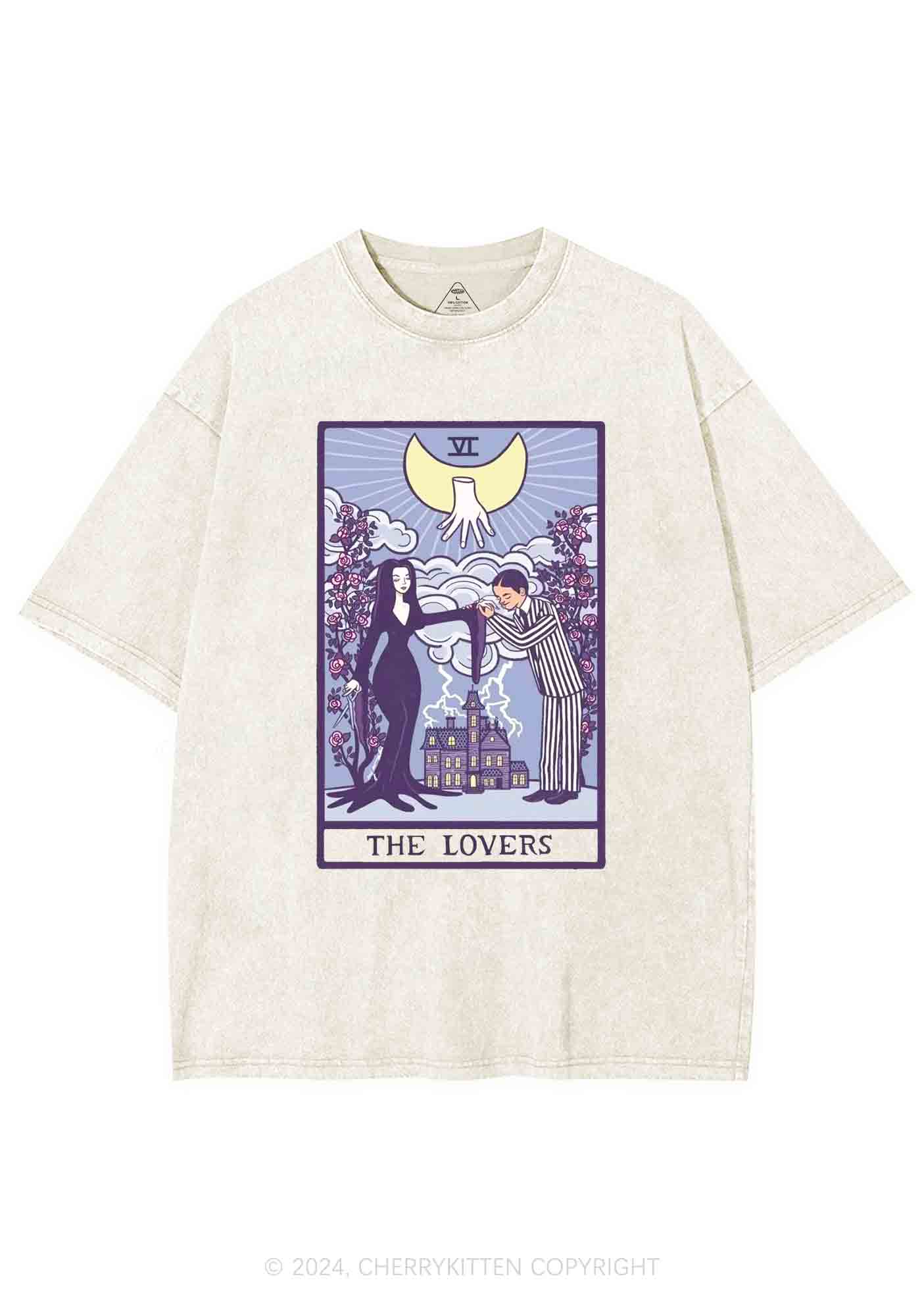 Halloween The Lovers Y2K Washed Tee Cherrykitten - Image 5