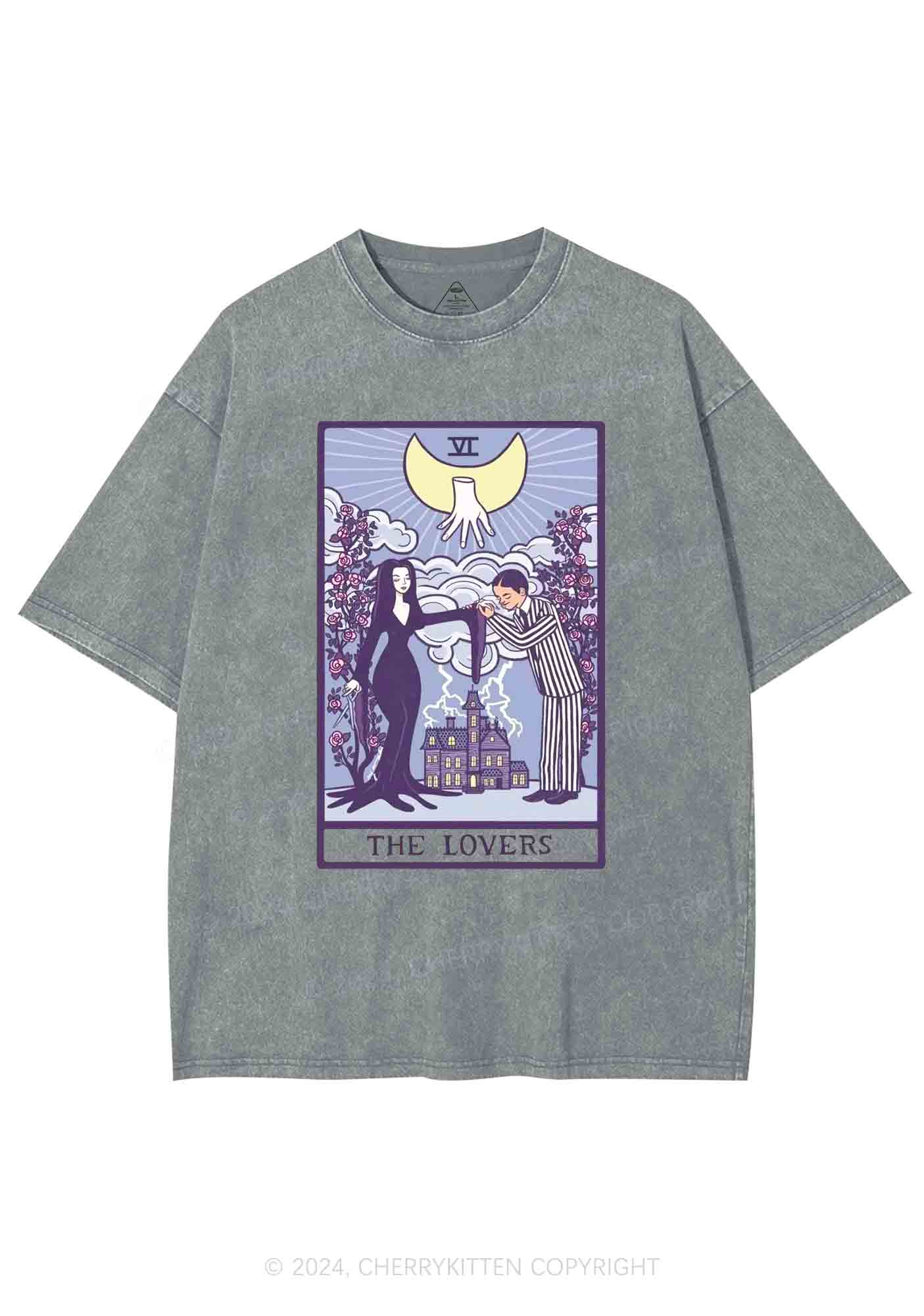 Halloween The Lovers Y2K Washed Tee Cherrykitten - Image 6