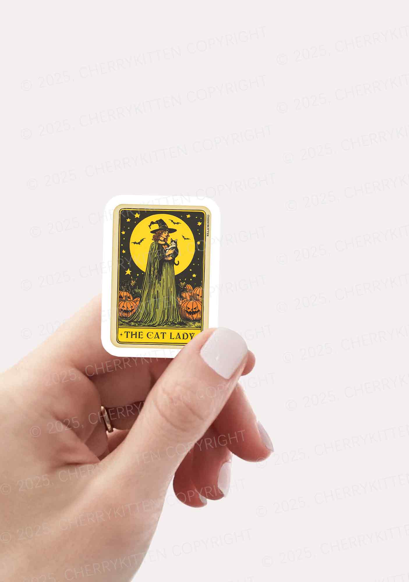 Halloween The Witch Cat Lady 1pc Y2K Sticker Cherrykitten - Image 2