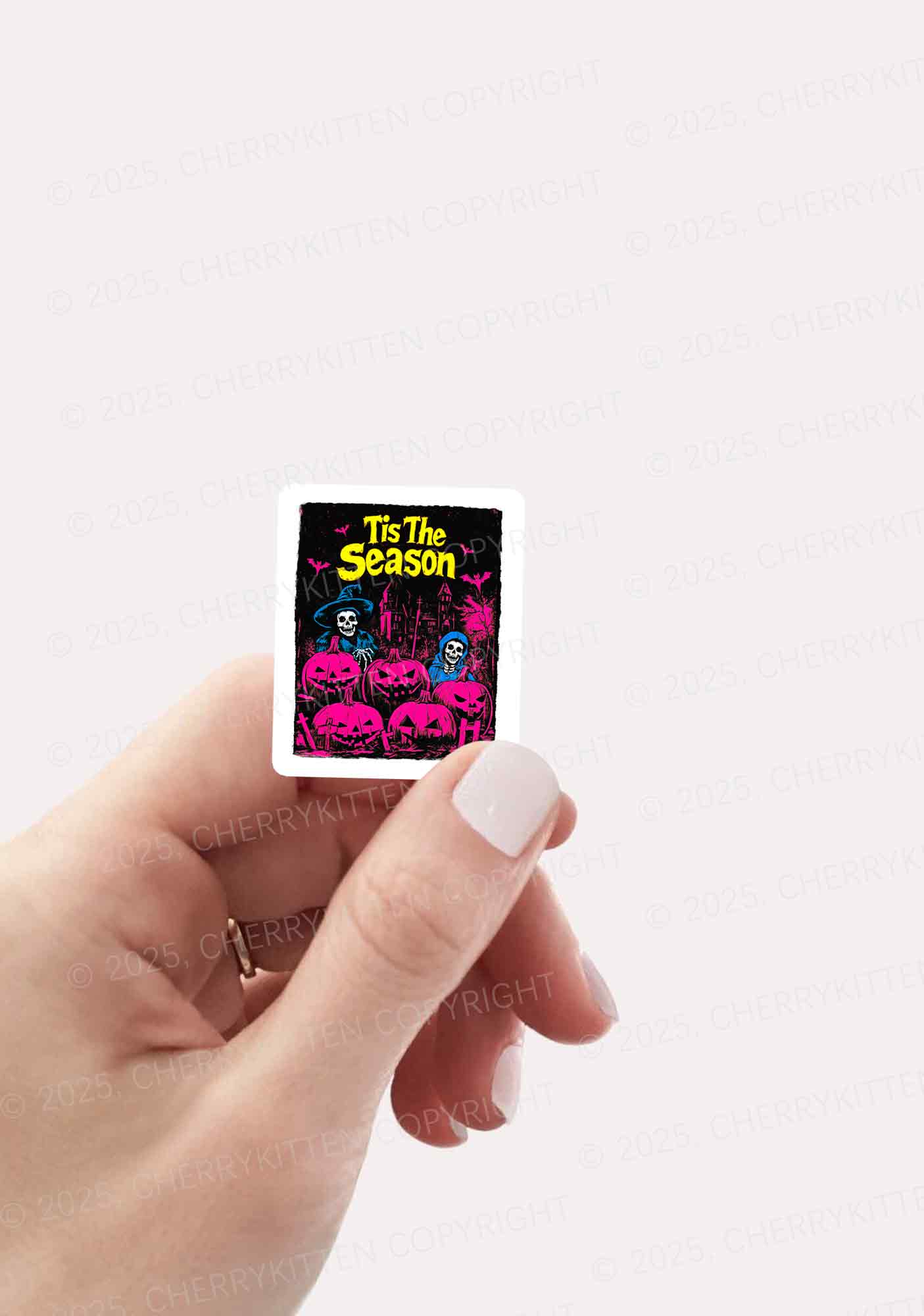 Halloween Tis The Season Skull Y2K Sticker Cherrykitten - Image 2