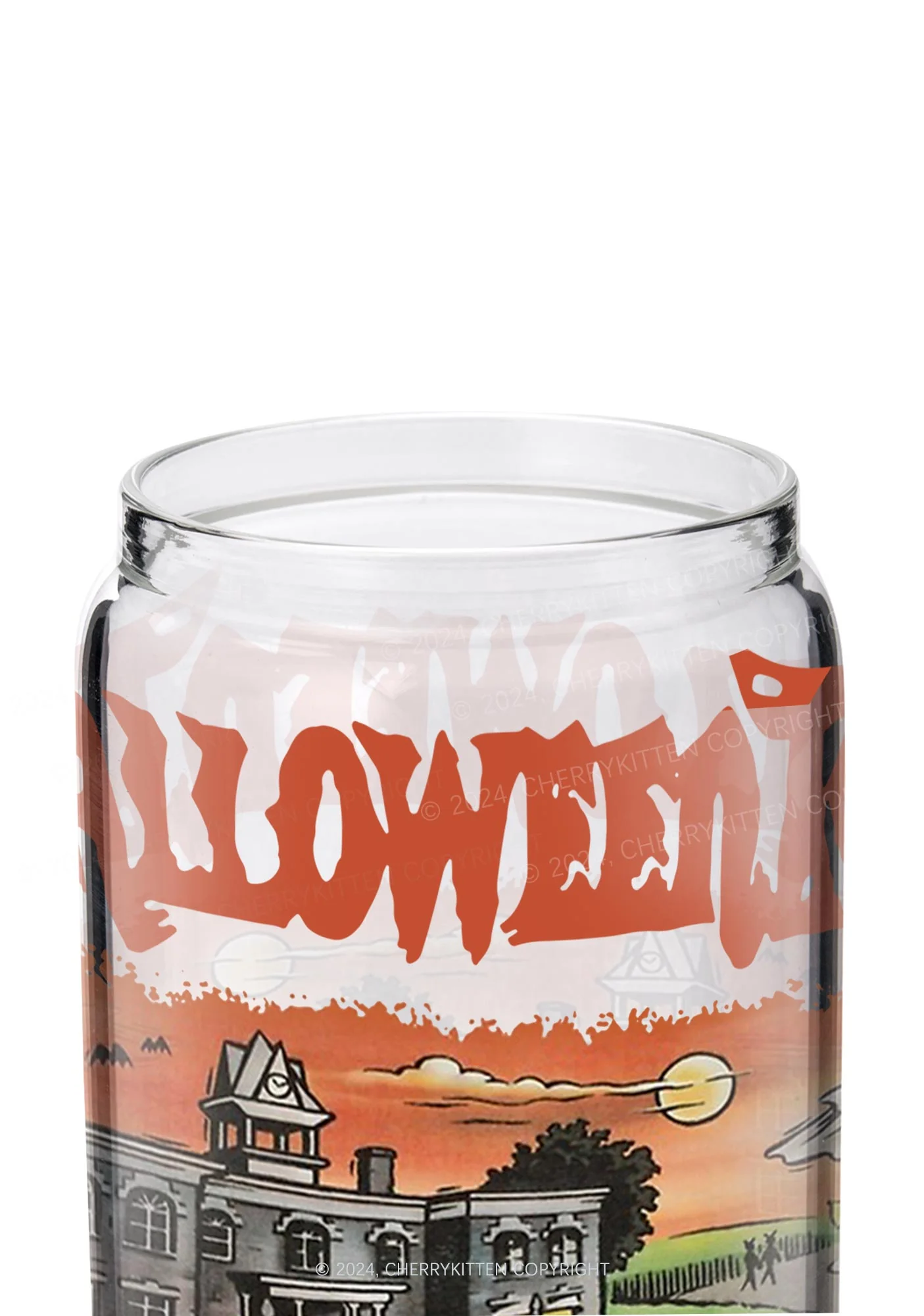 Halloween Town Y2K Printed Glass Cup Cherrykitten - Image 2