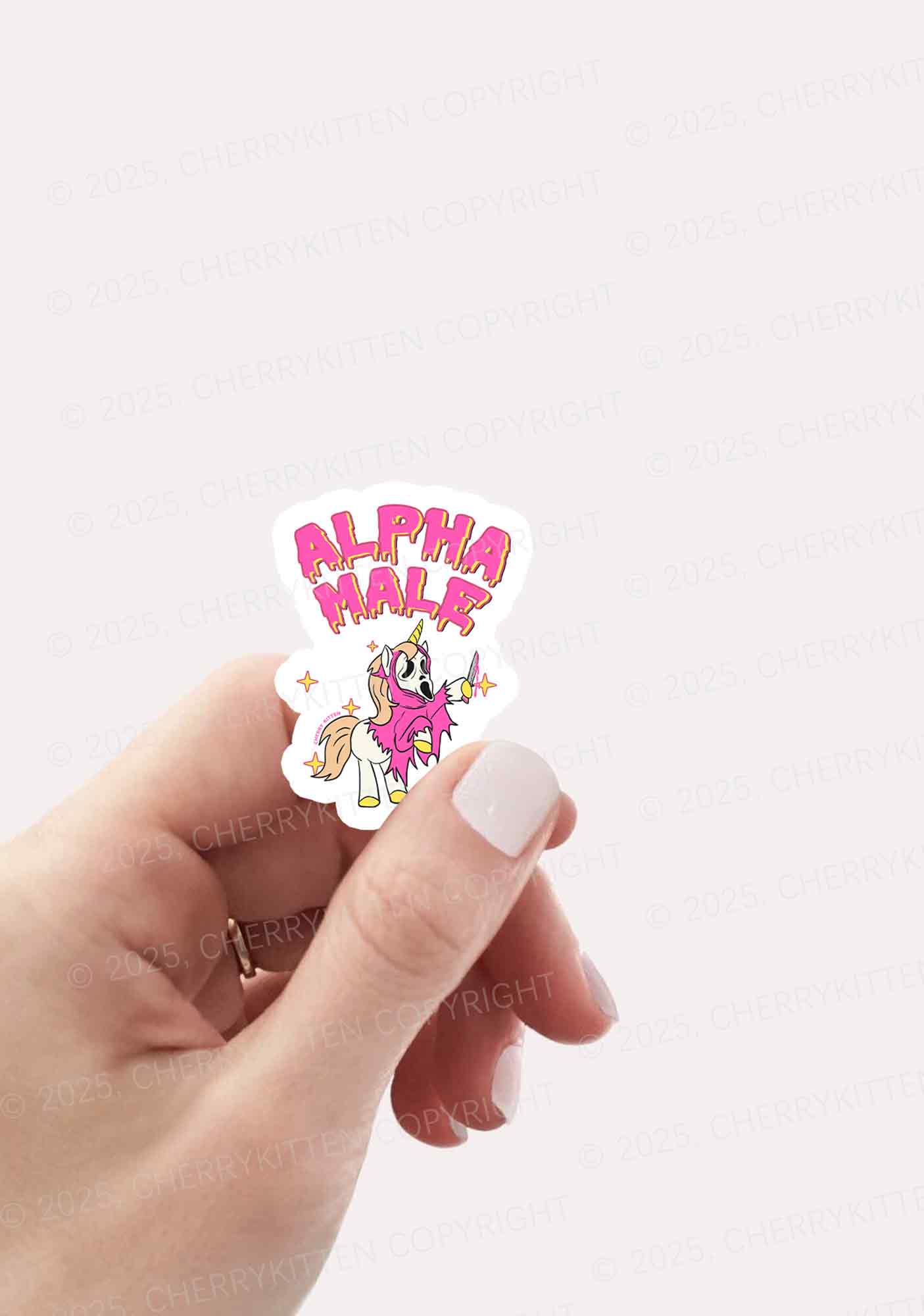 Halloween Unicorn Alpha Male 1pc Y2K Sticker Cherrykitten - Image 2