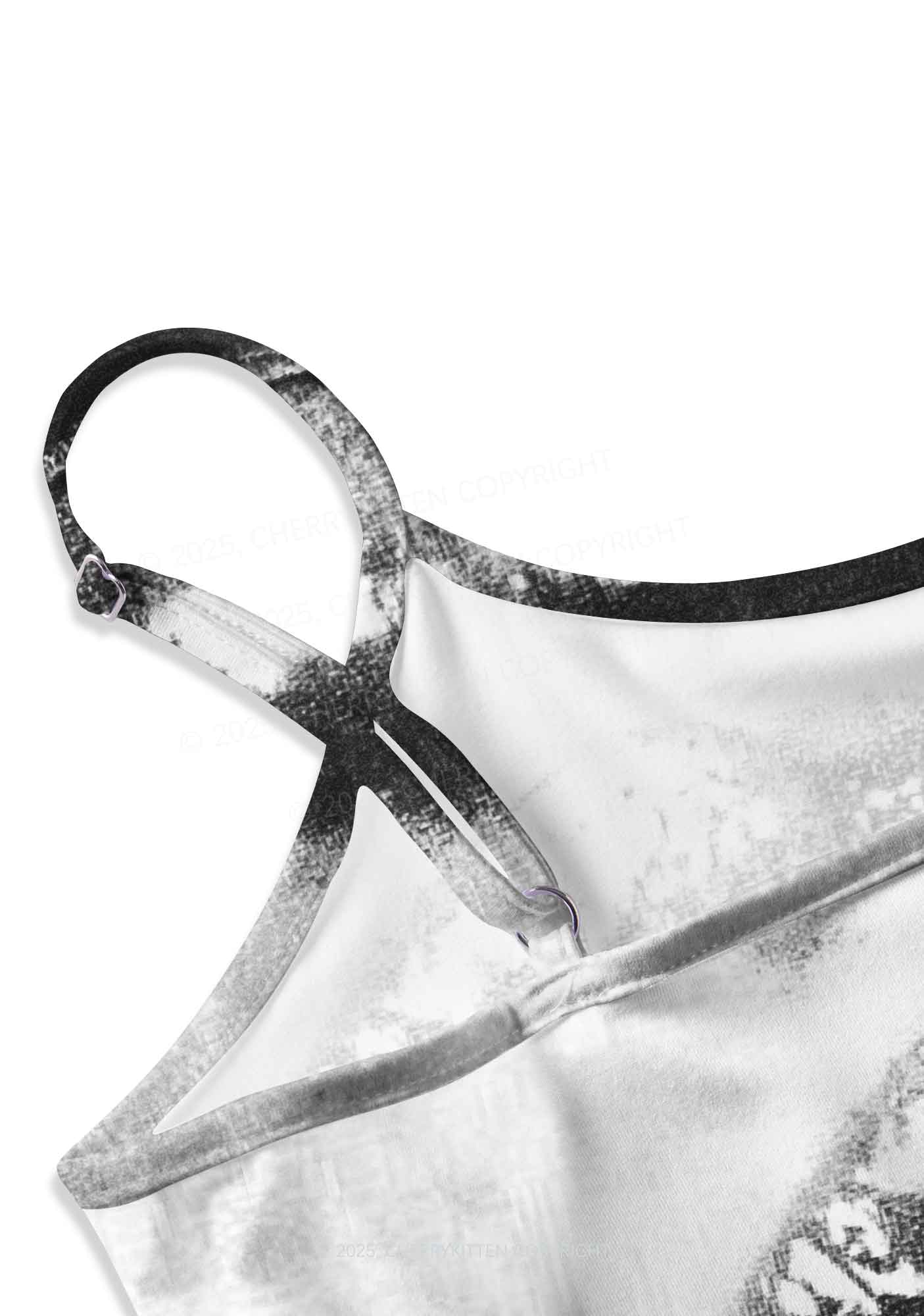 Halloween Vampire Lips Y2K Print Cami Crop Top Cherrykitten - Image 3
