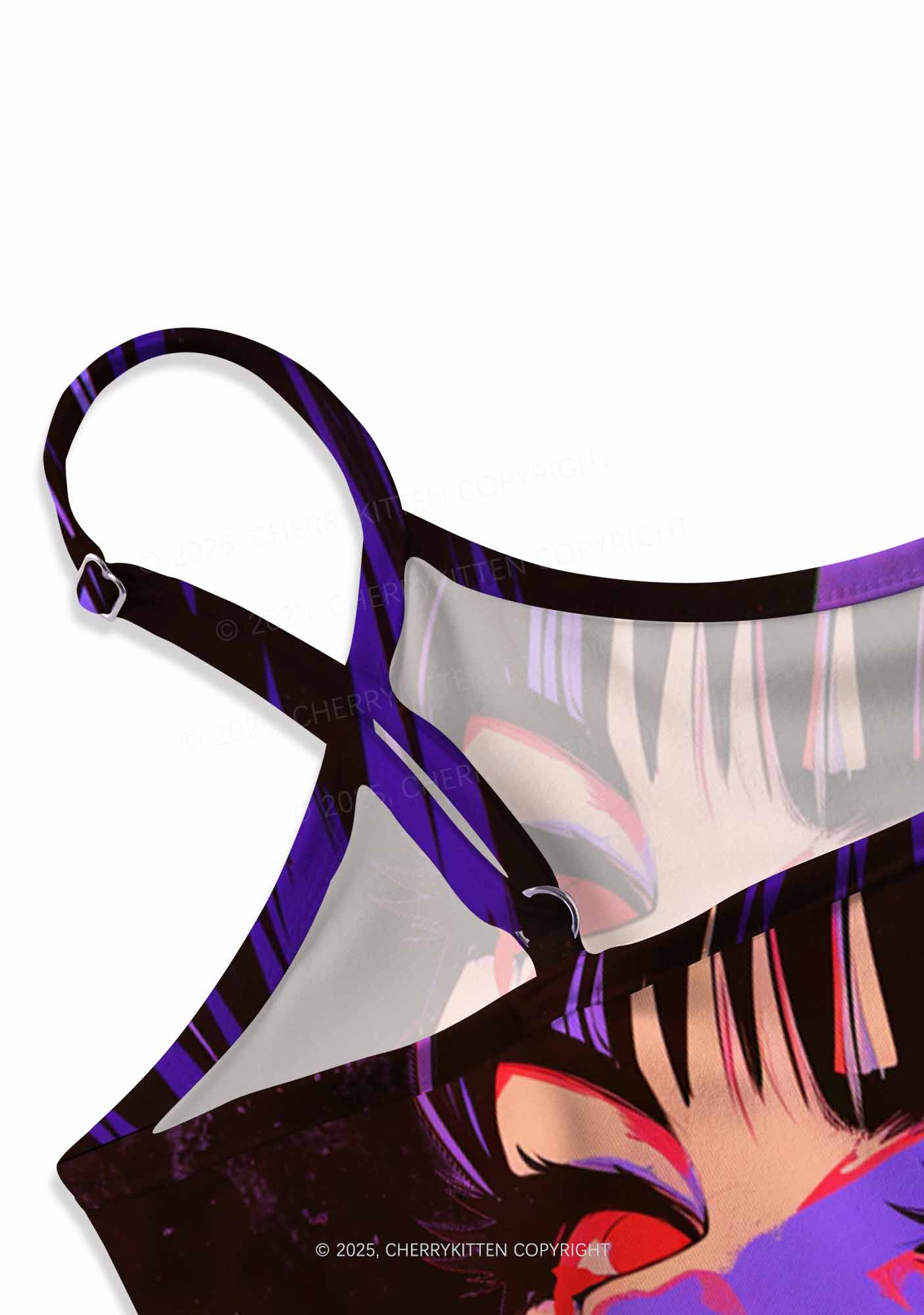 Halloween Vampire Scream Y2K Print Slip Dress Cherrykitten - Image 3