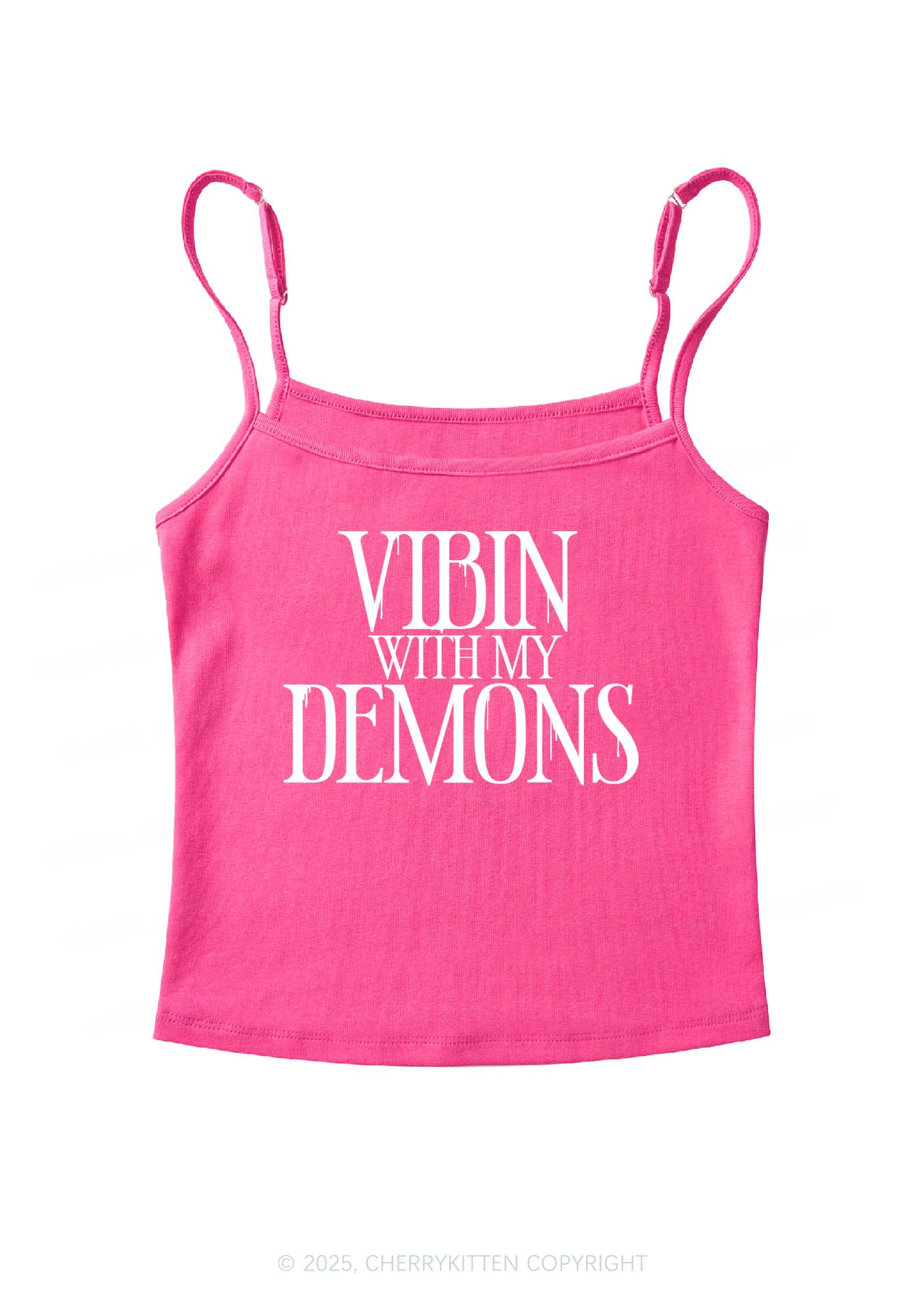 Halloween Vibin With My Demons Y2K Spaghetti Strap Cami Cherrykitten - Image 4