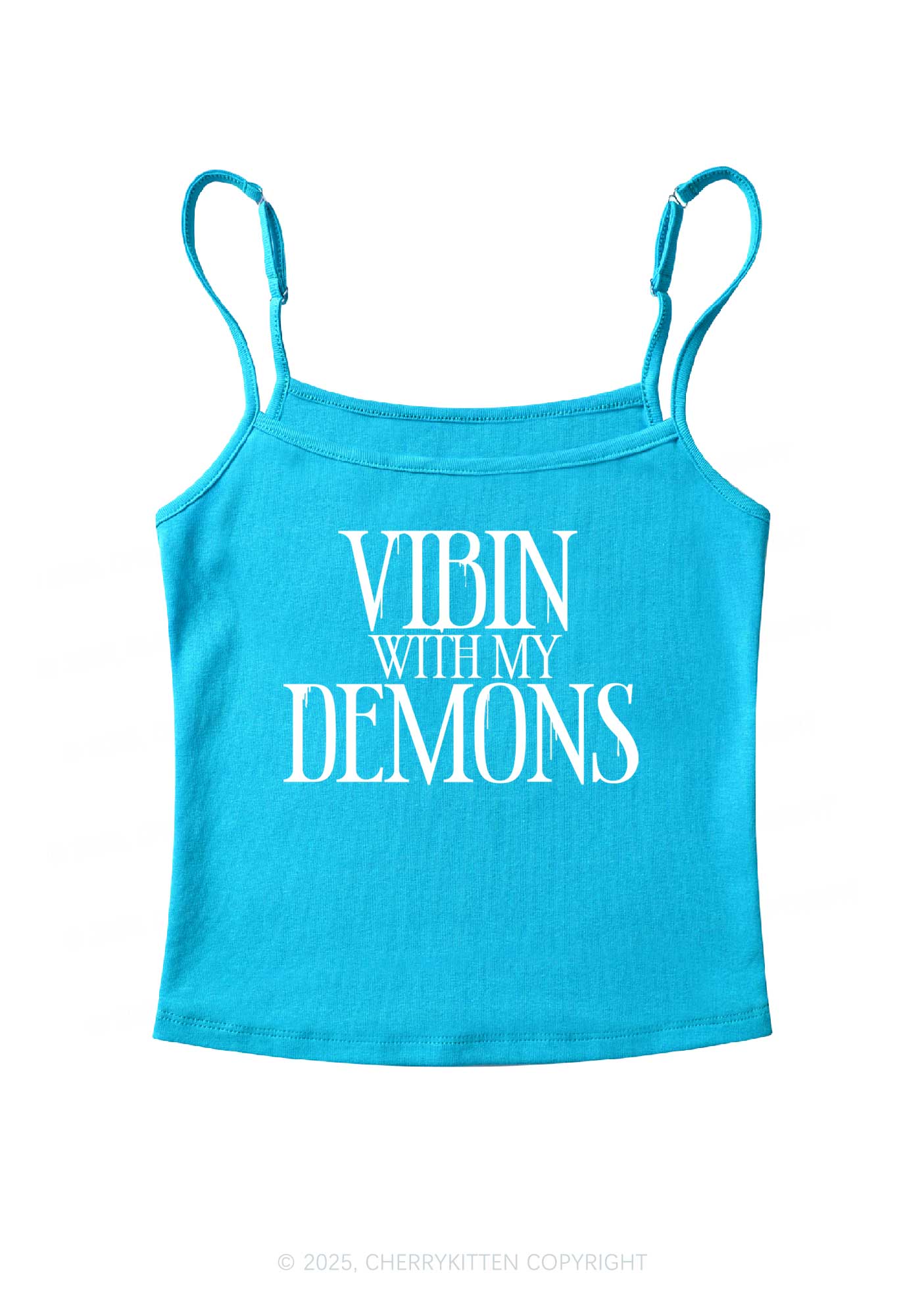 Halloween Vibin With My Demons Y2K Spaghetti Strap Cami Cherrykitten - Image 7