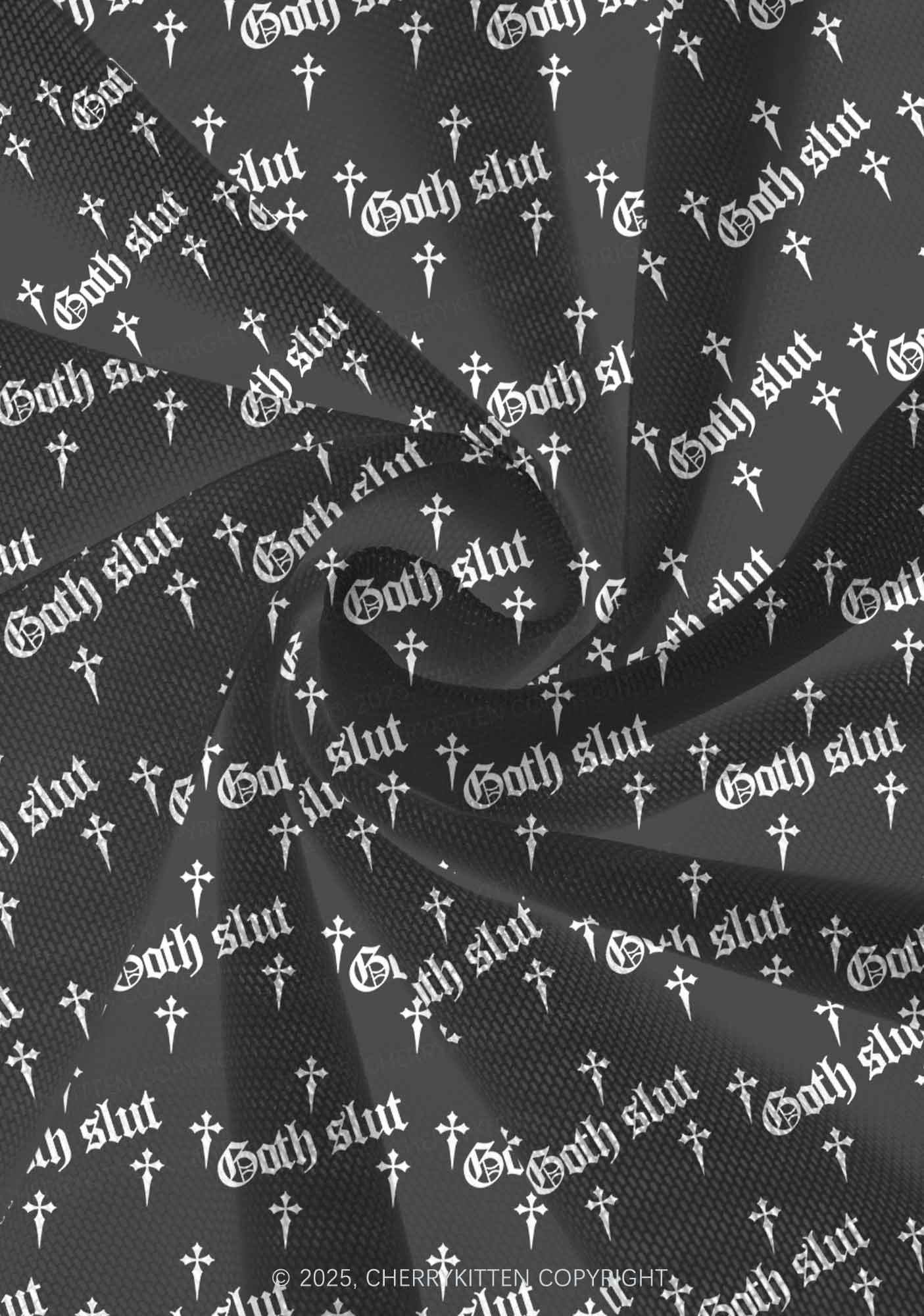 Halloween White Goth Slxt Y2K Print Mini Layered Skirt Cherrykitten - Image 4