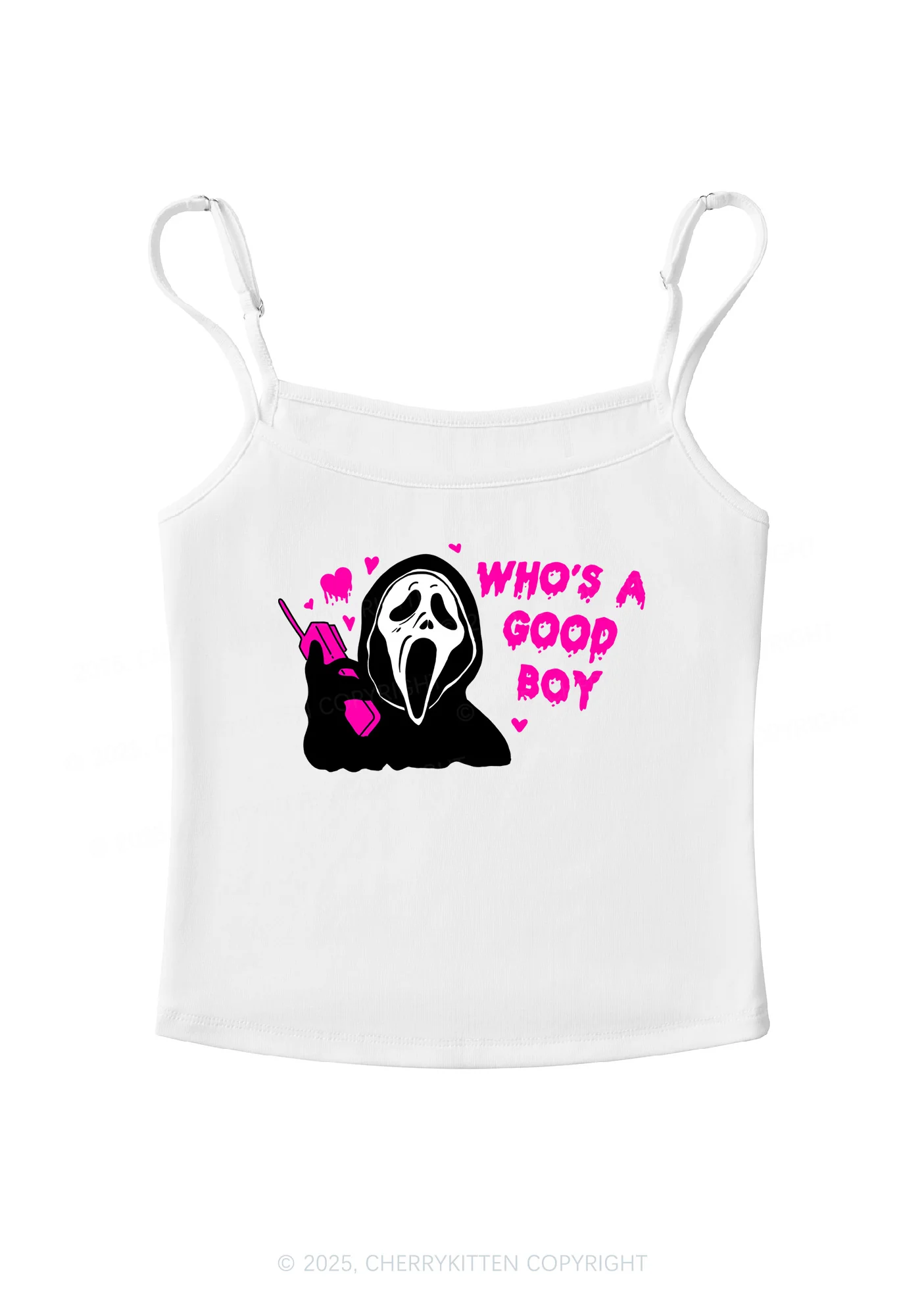 Halloween Whos Good Boy Y2K Spaghetti Strap Cami Cherrykitten - Image 4