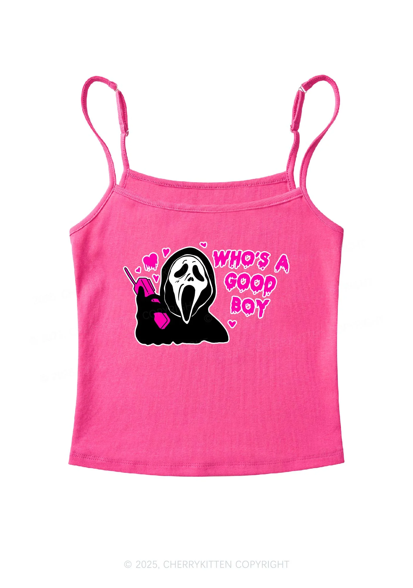 Halloween Whos Good Boy Y2K Spaghetti Strap Cami Cherrykitten - Image 5
