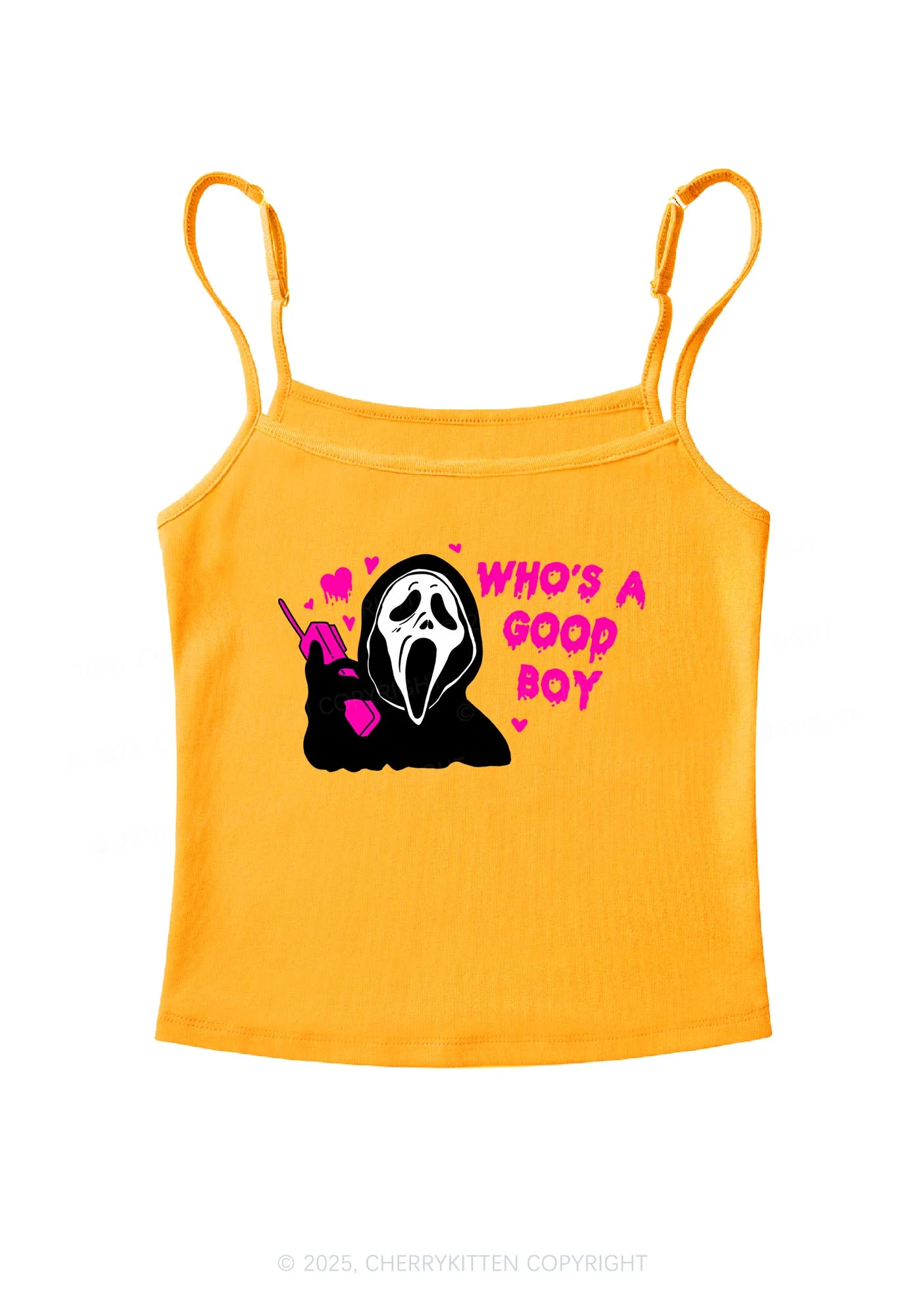 Halloween Whos Good Boy Y2K Spaghetti Strap Cami Cherrykitten - Image 6