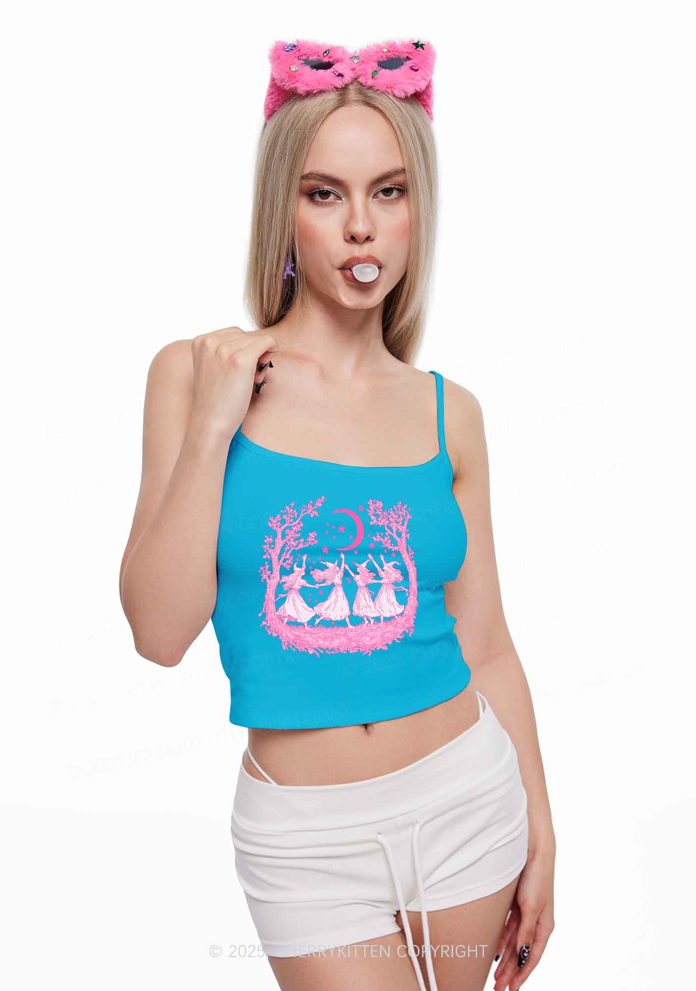 Halloween Witches Dancing Under Moon Y2K Spaghetti Strap Cami Cherrykitten - Image 2