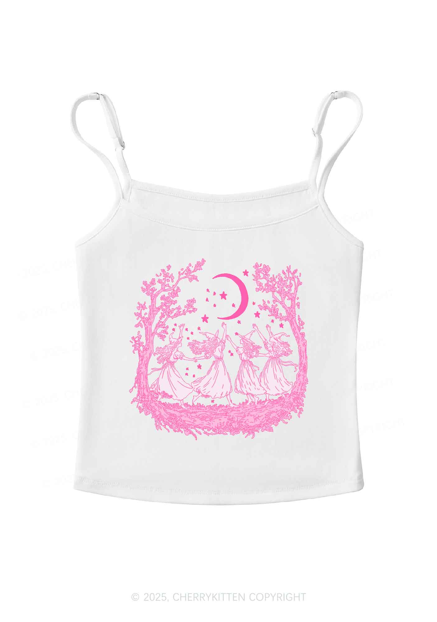 Halloween Witches Dancing Under Moon Y2K Spaghetti Strap Cami Cherrykitten - Image 3