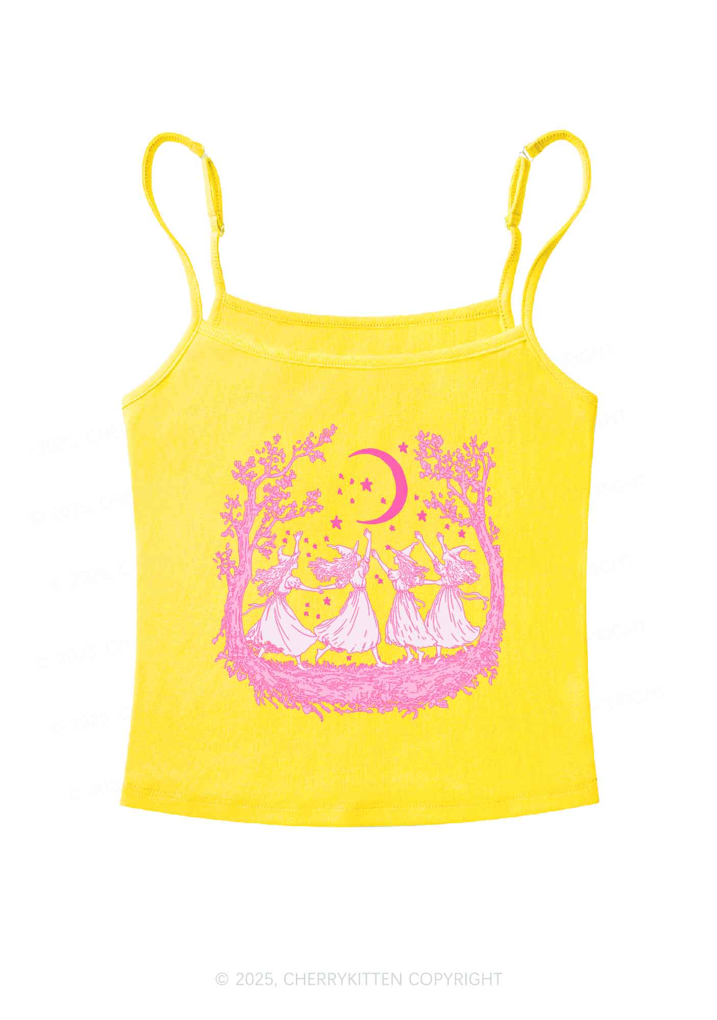 Halloween Witches Dancing Under Moon Y2K Spaghetti Strap Cami Cherrykitten - Image 4
