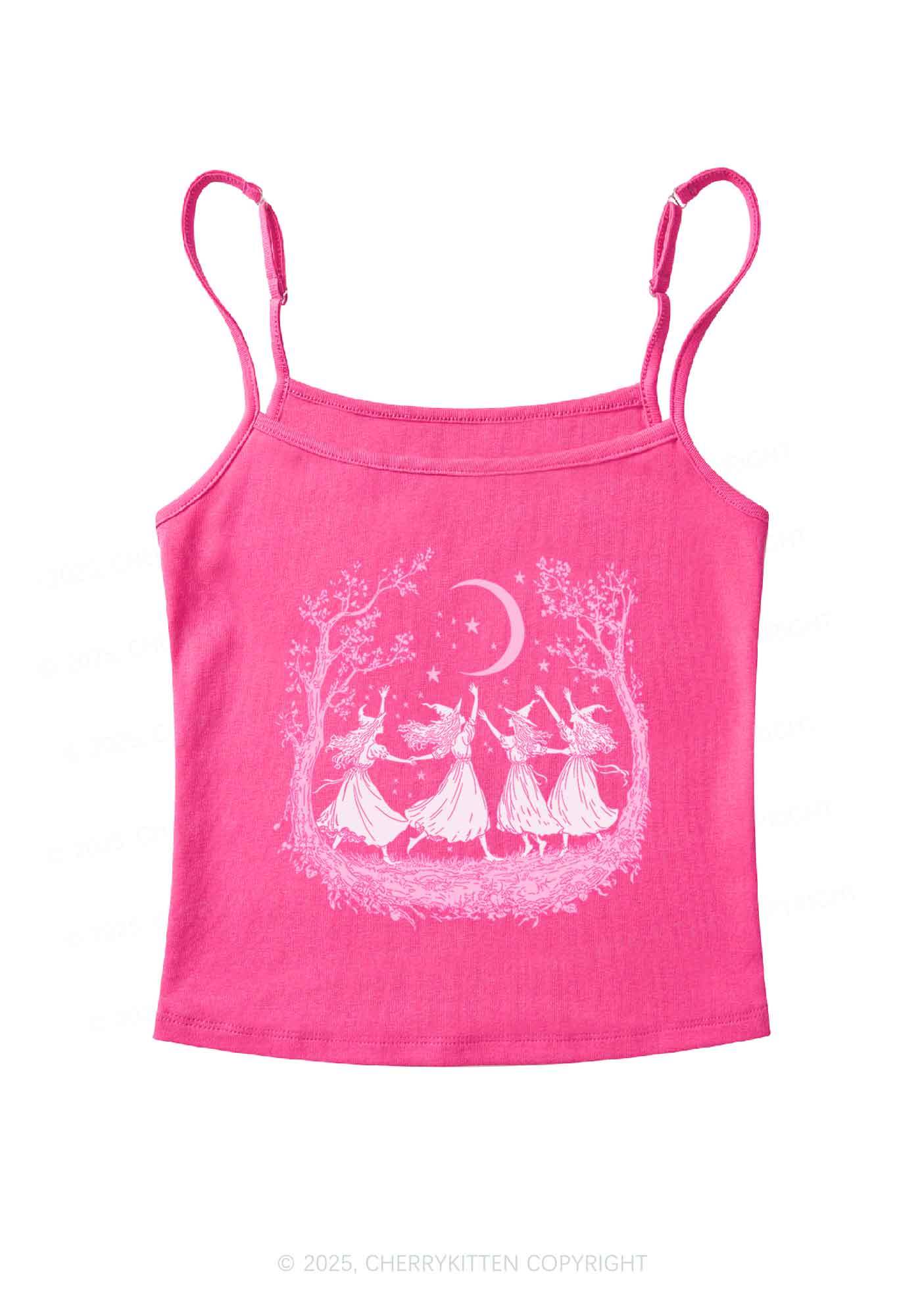 Halloween Witches Dancing Under Moon Y2K Spaghetti Strap Cami Cherrykitten - Image 7