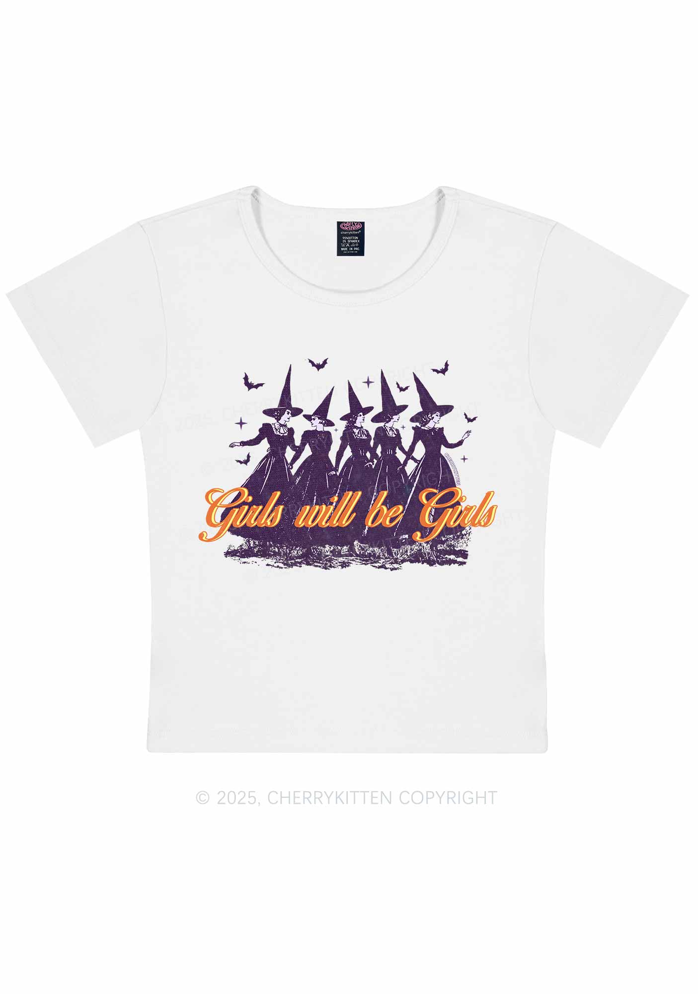 Halloween Witches Will Be Witches Y2K Baby Tee Cherrykitten - Image 5