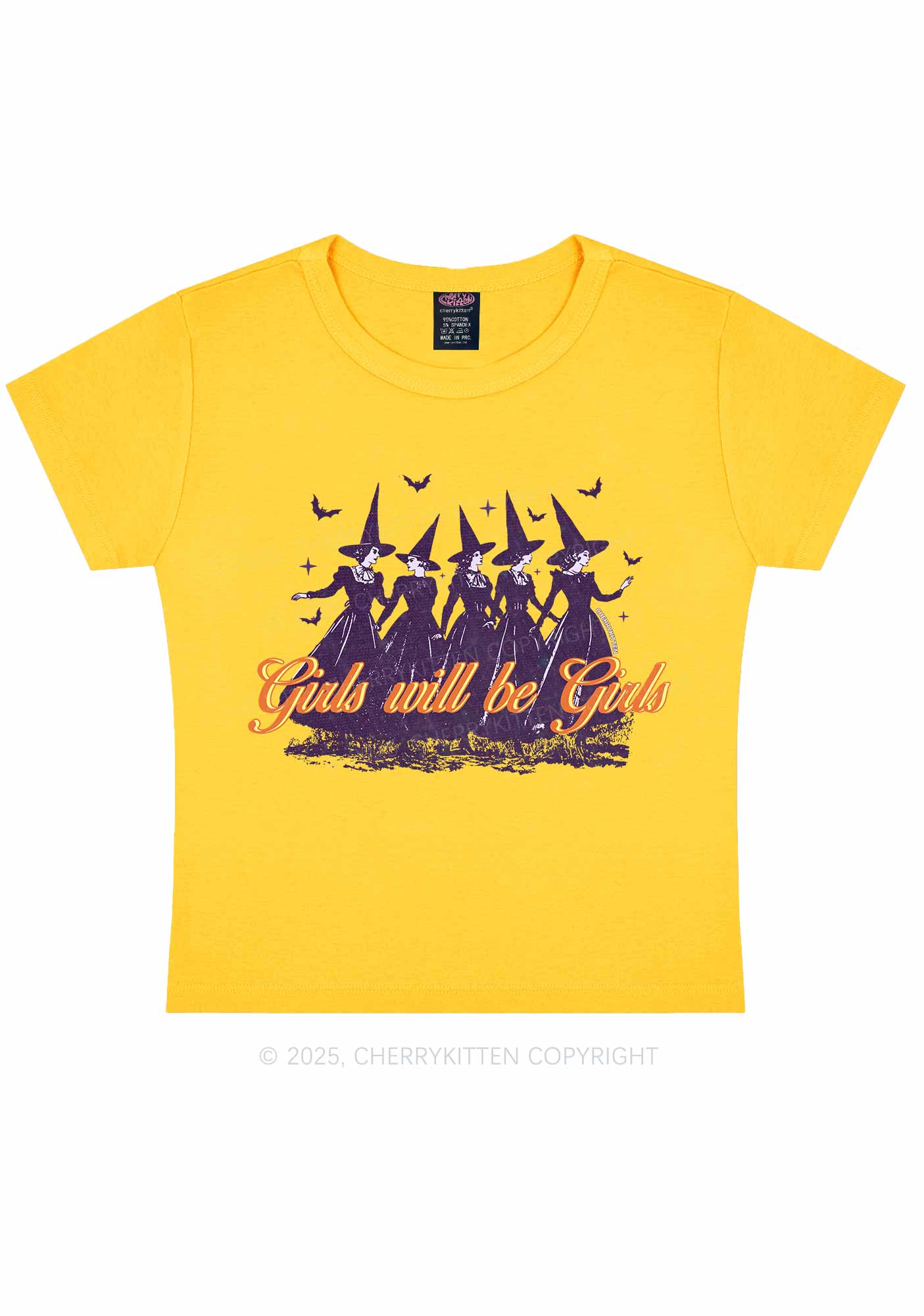 Halloween Witches Will Be Witches Y2K Baby Tee Cherrykitten - Image 7