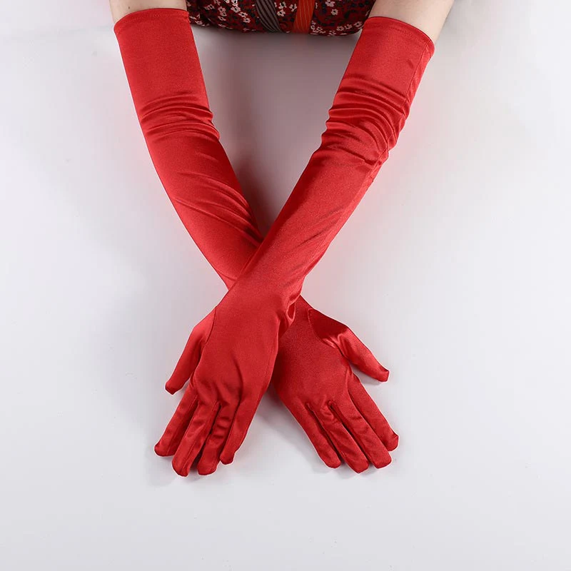 Halloween Y2K Satin Stretch Gloves - Image 4