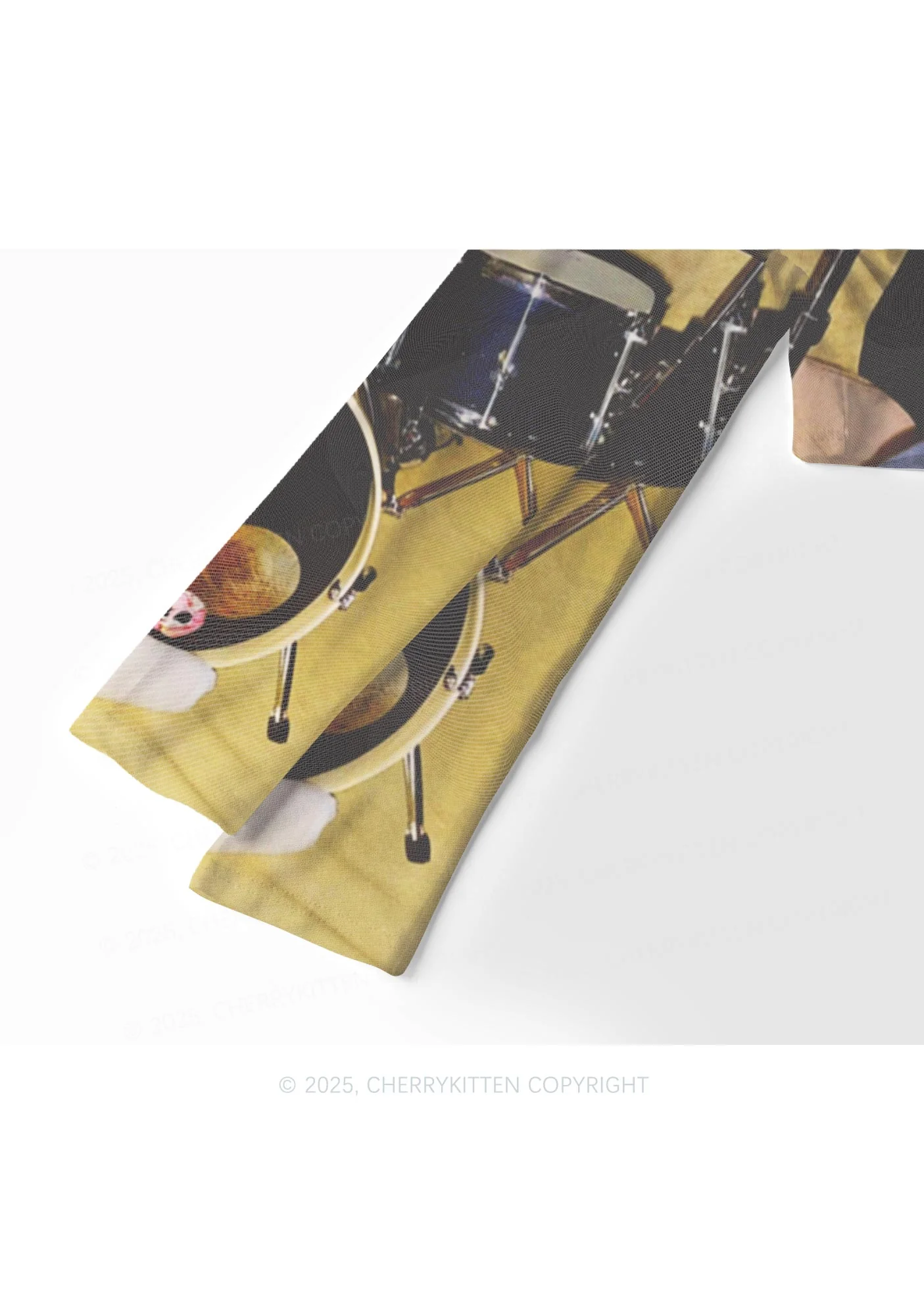 Hamster Rock Band Y2K Mesh Long Sleeve Crop Top Cherrykitten - Image 4
