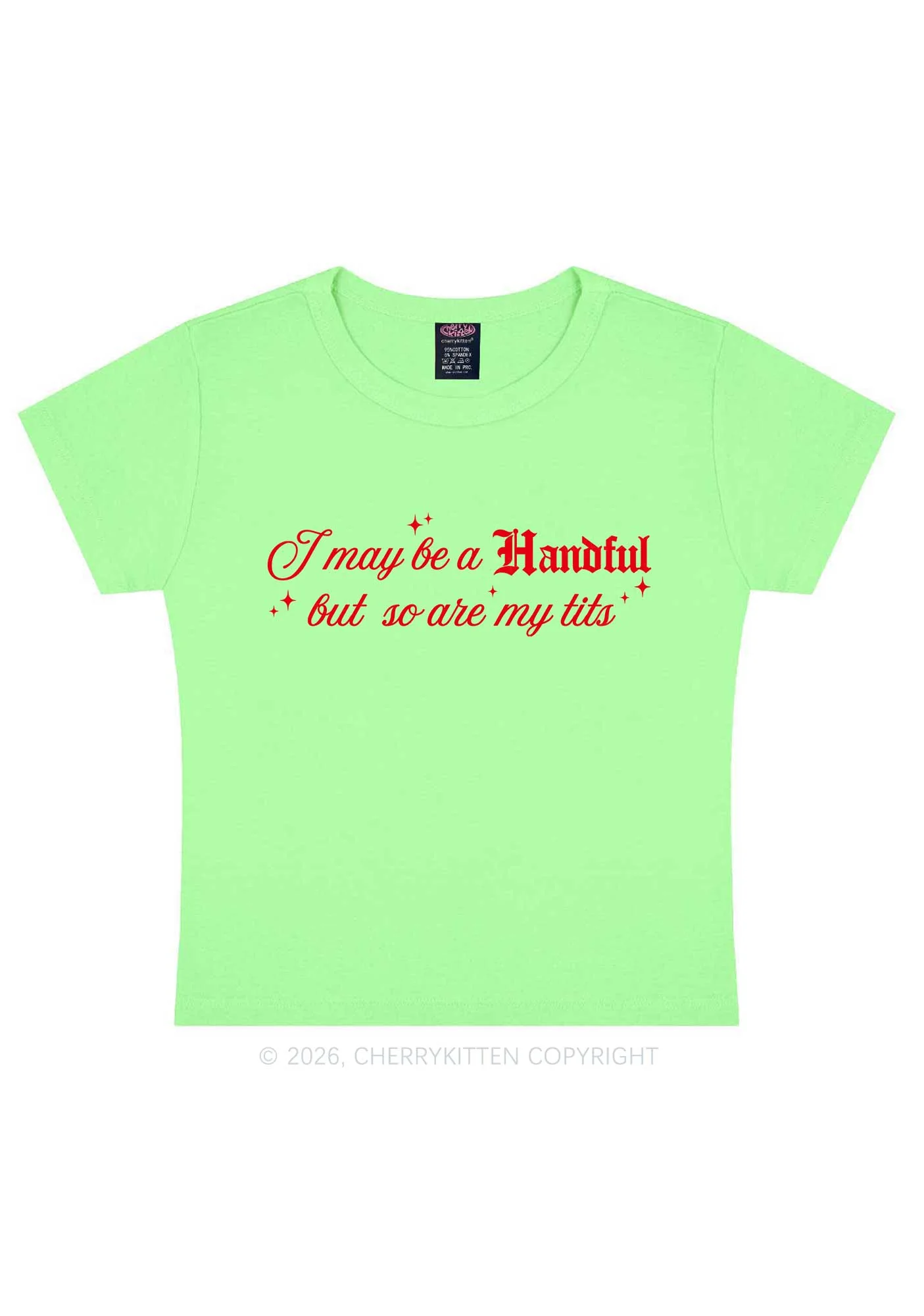 Handful Txts Valentine's Day Y2K Baby Tee Cherrykitten - Image 12