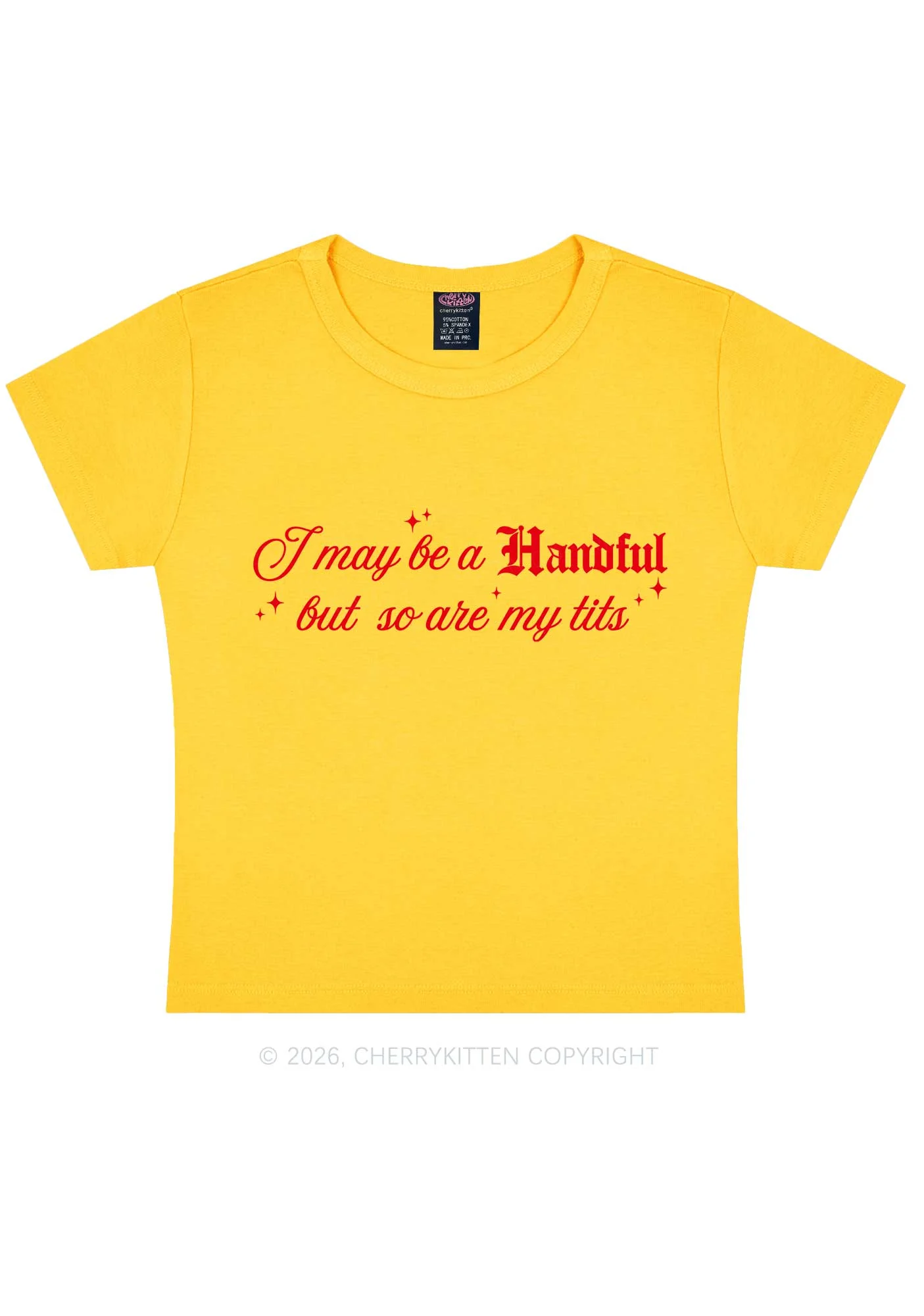 Handful Txts Valentine's Day Y2K Baby Tee Cherrykitten - Image 3