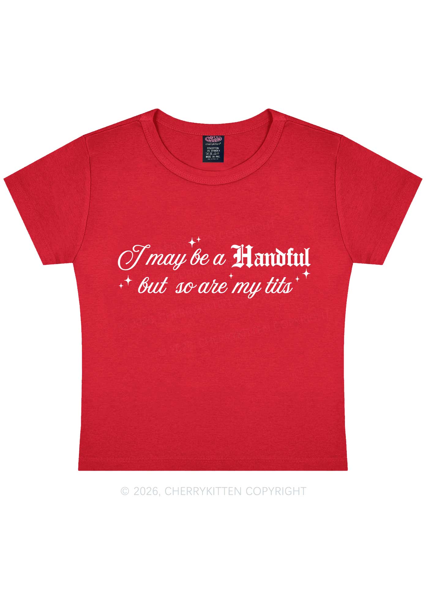 Handful Txts Valentine's Day Y2K Baby Tee Cherrykitten - Image 4
