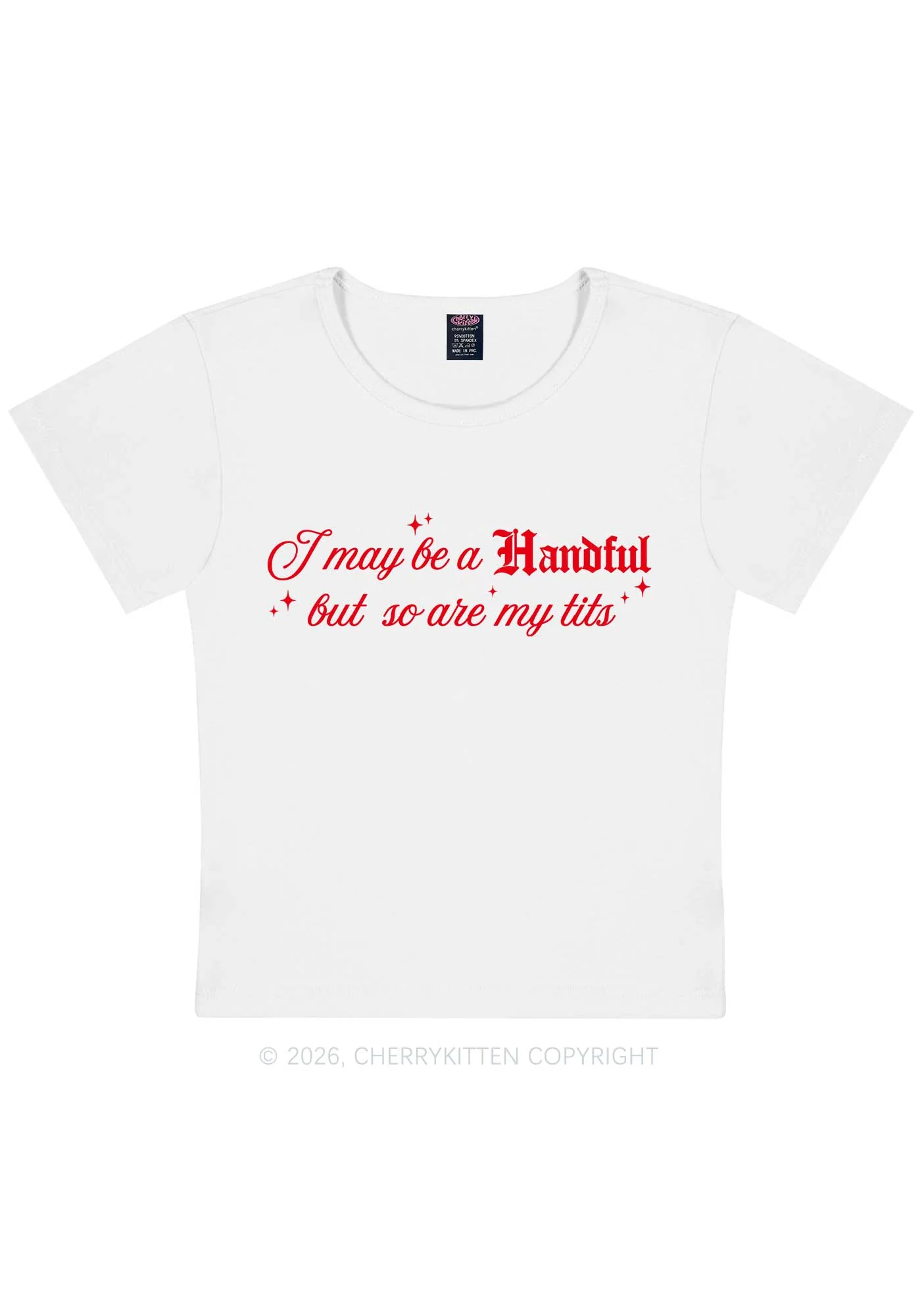 Handful Txts Valentine's Day Y2K Baby Tee Cherrykitten - Image 5