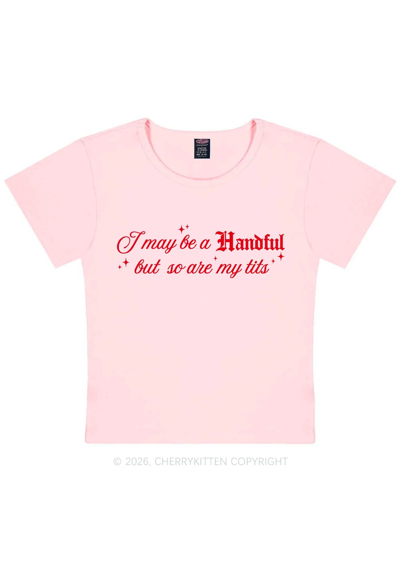 Handful Txts Valentine's Day Y2K Baby Tee Cherrykitten - Image 8