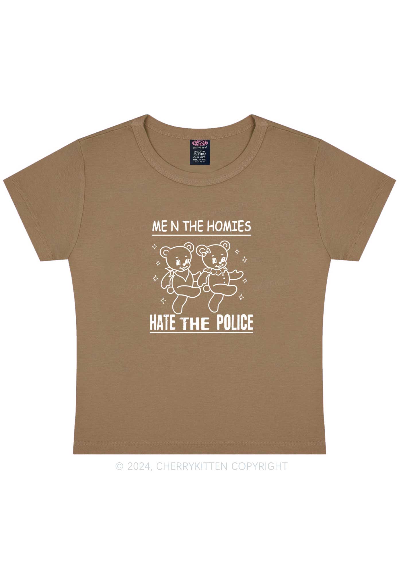 Hate The Police Y2K Baby Tee Cherrykitten - Image 10
