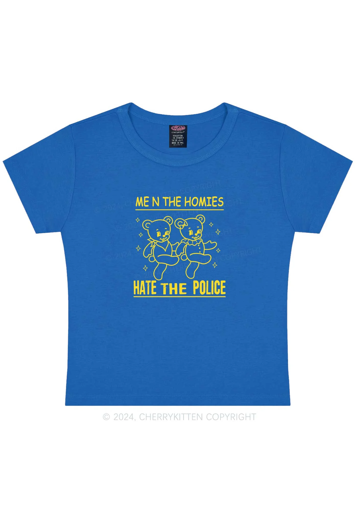 Hate The Police Y2K Baby Tee Cherrykitten - Image 8