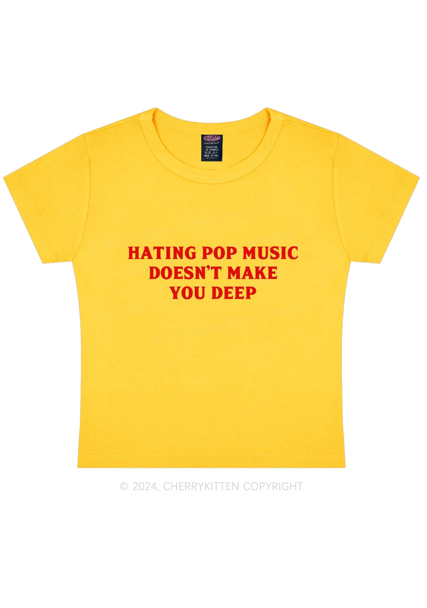 Hating Pop Music Y2K Baby Tee Cherrykitten - Image 5