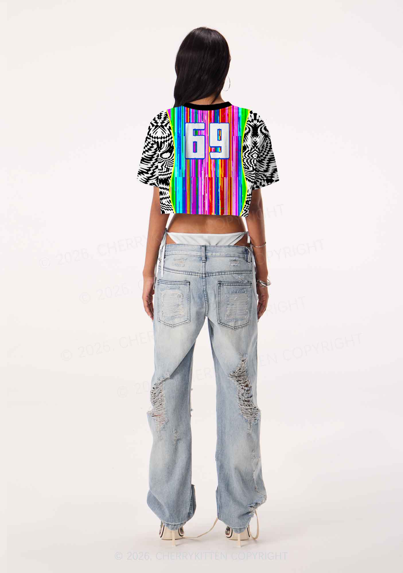 Hating Techno Y2K Crop Sport Jersey Shirts Cherrykitten - Image 3
