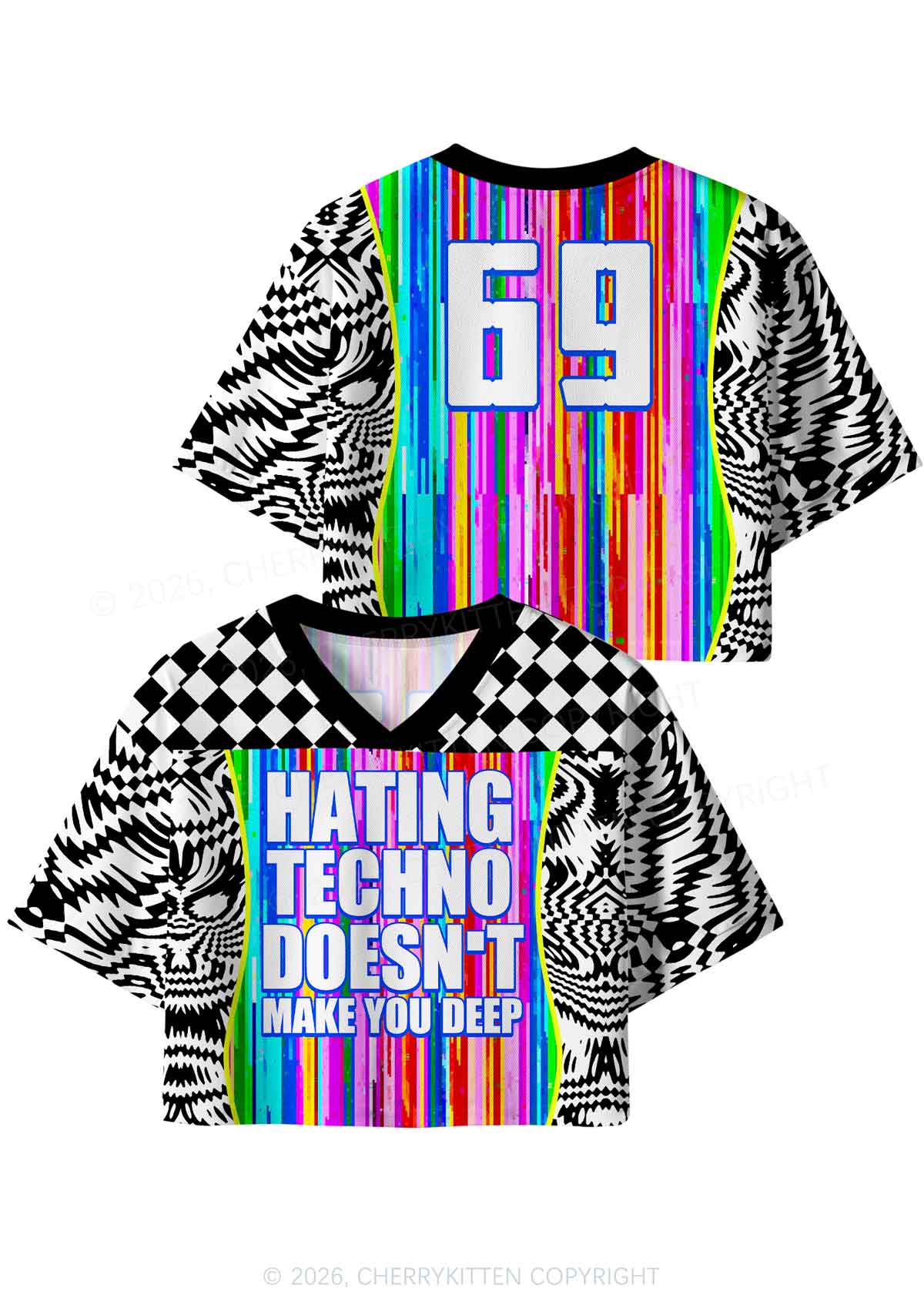 Hating Techno Y2K Crop Sport Jersey Shirts Cherrykitten - Image 5