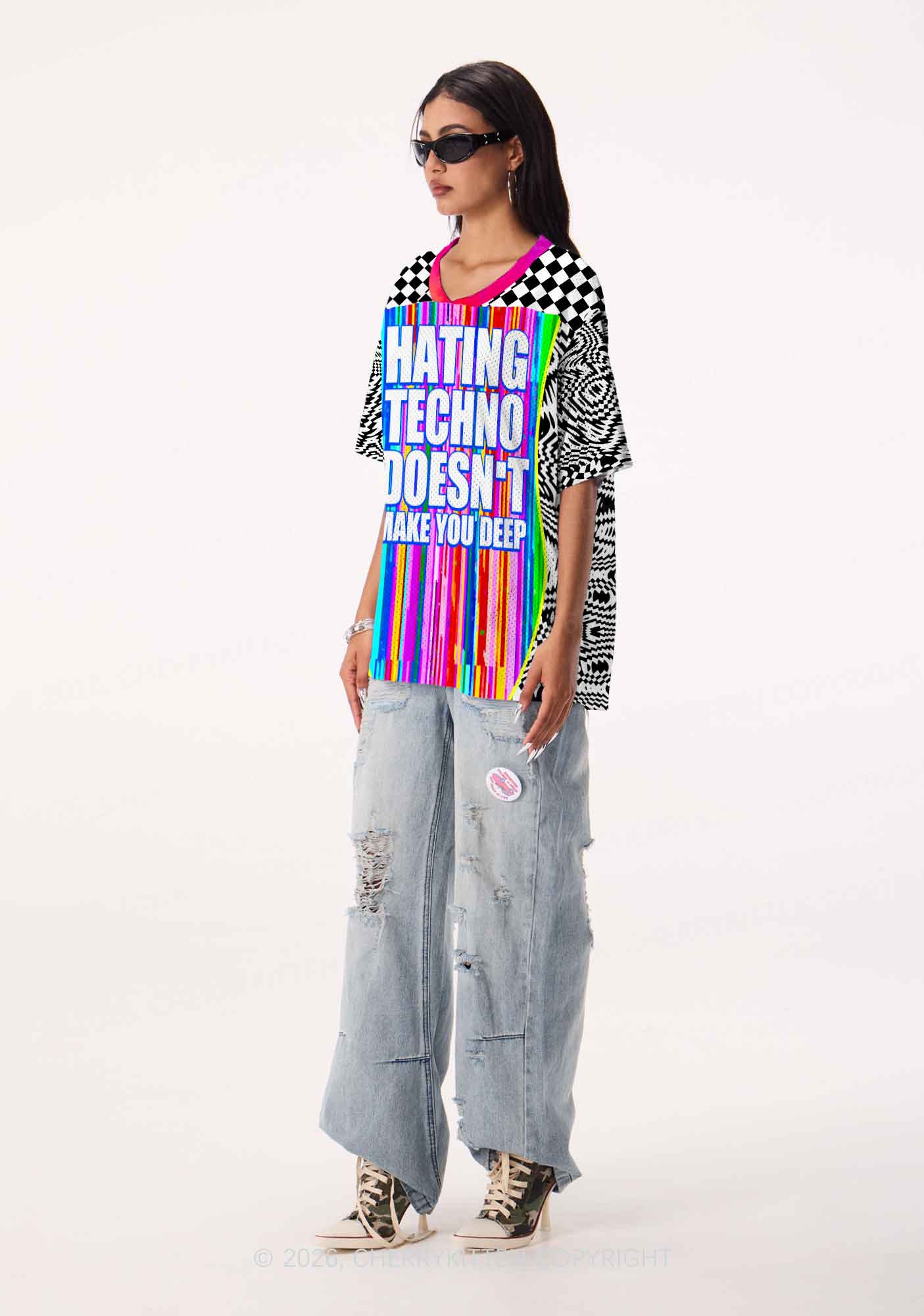 Hating Techno Y2K Sport Jersey Shirts Cherrykitten - Image 2