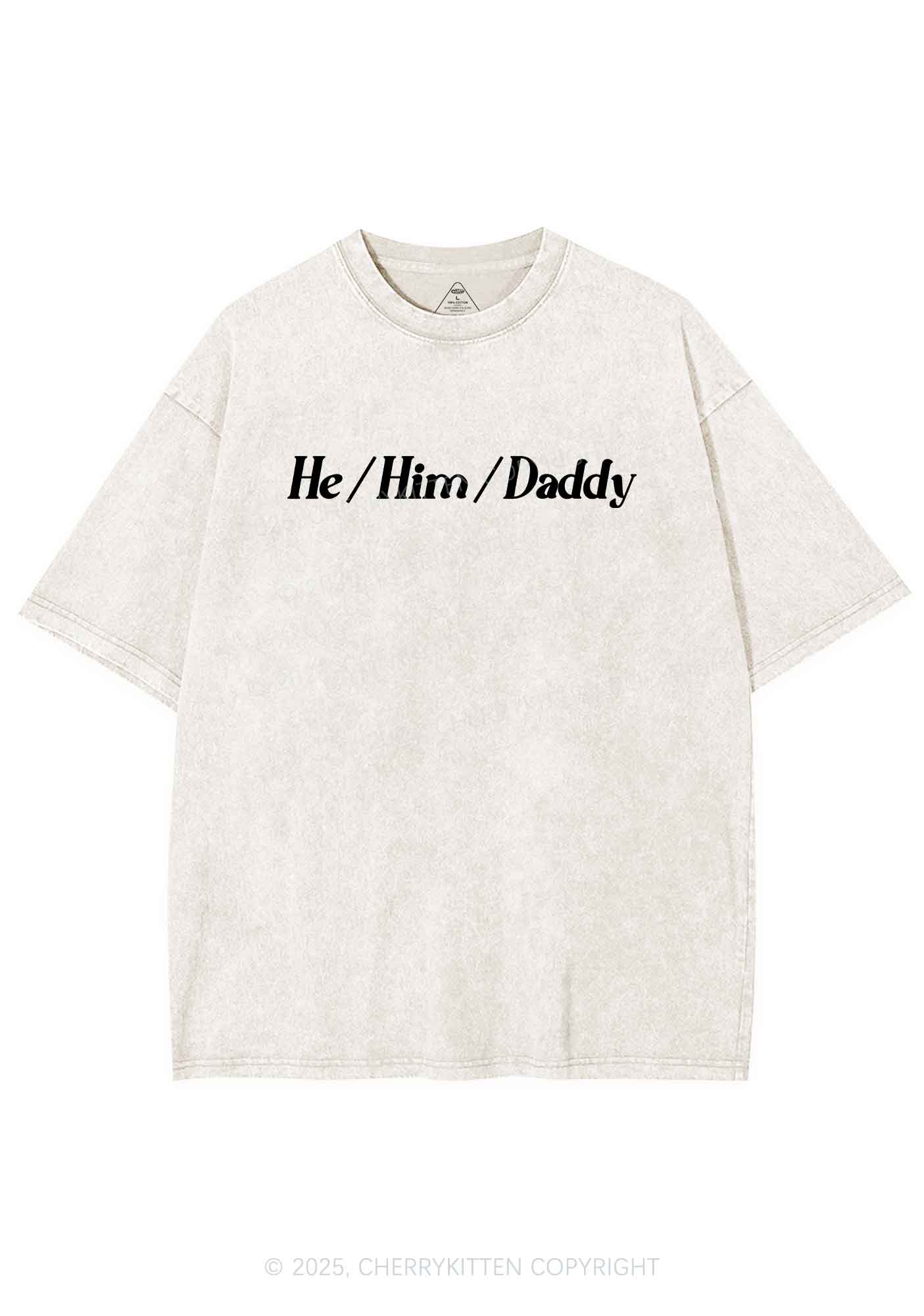 He Him Daddy Pride Y2K Shirts Washed Tee Cherrykitten - Image 5